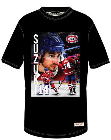 Nick Suzuki Montreal Canadiens NHL Mitchell & Ness Men's Black Bootleg T-Shirt