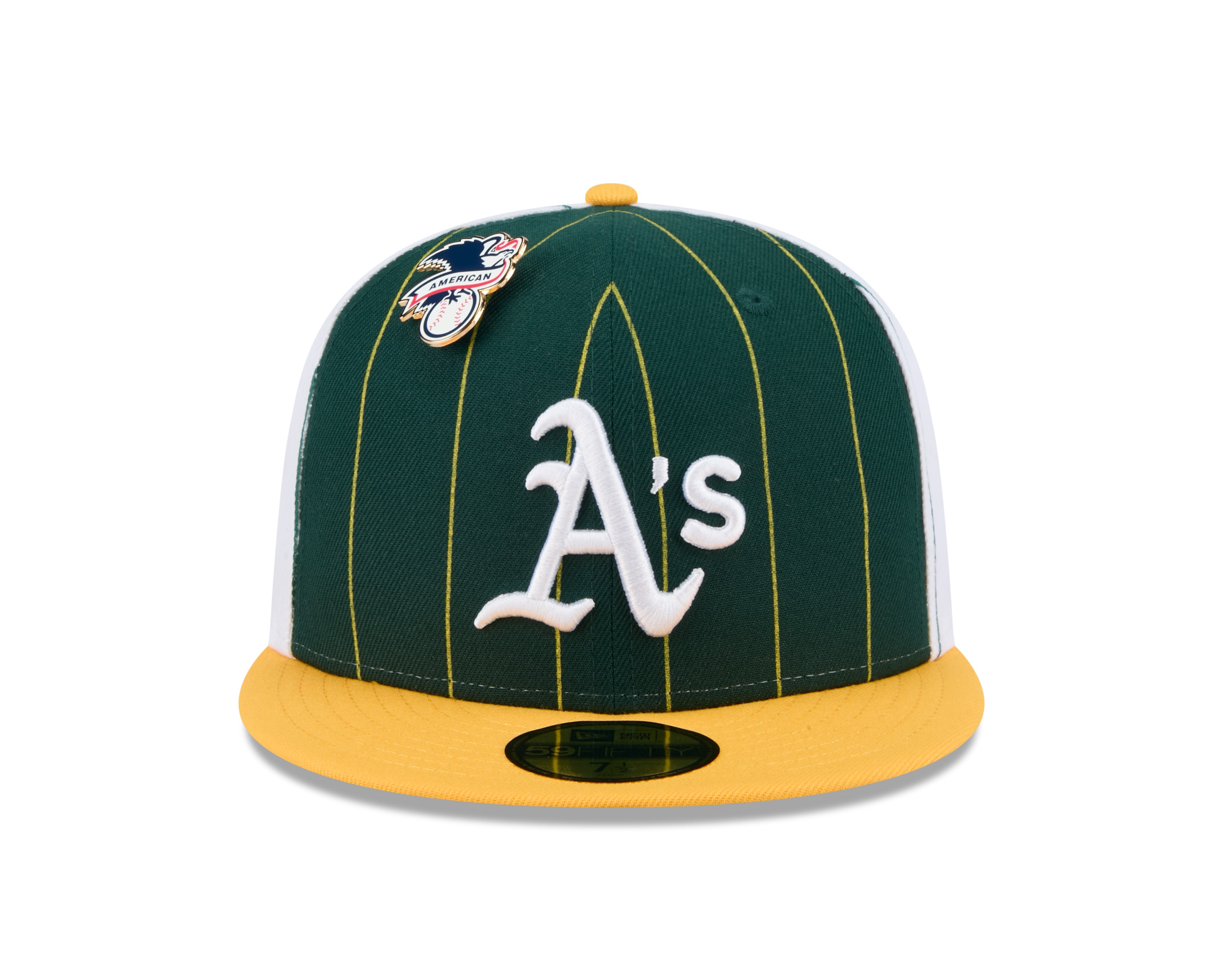 Oakland Athletics MLB New Era Men's Green 59Fifty Two Tone Pinstripe Fitted Hat