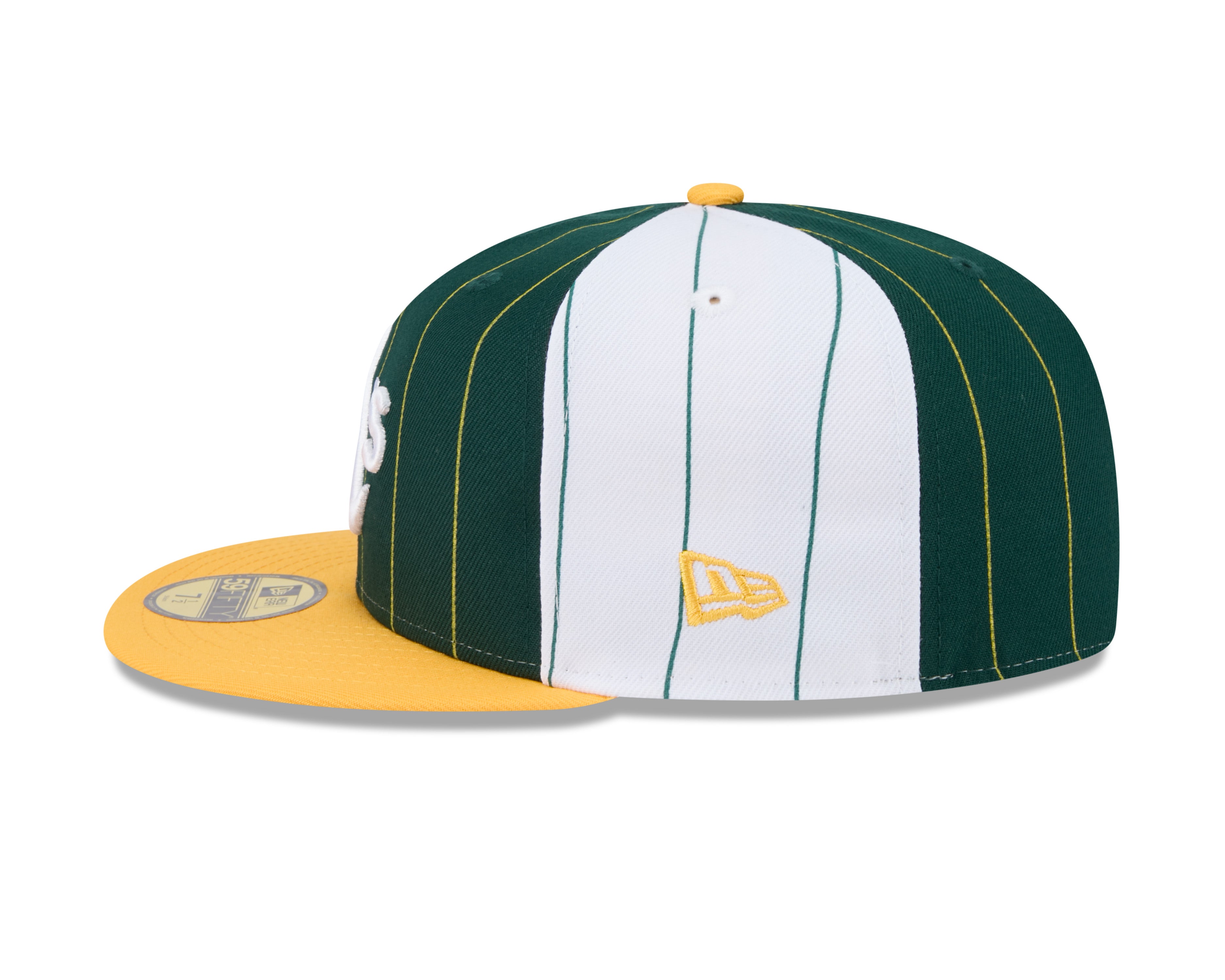 Oakland Athletics MLB New Era Men's Green 59Fifty Two Tone Pinstripe Fitted Hat