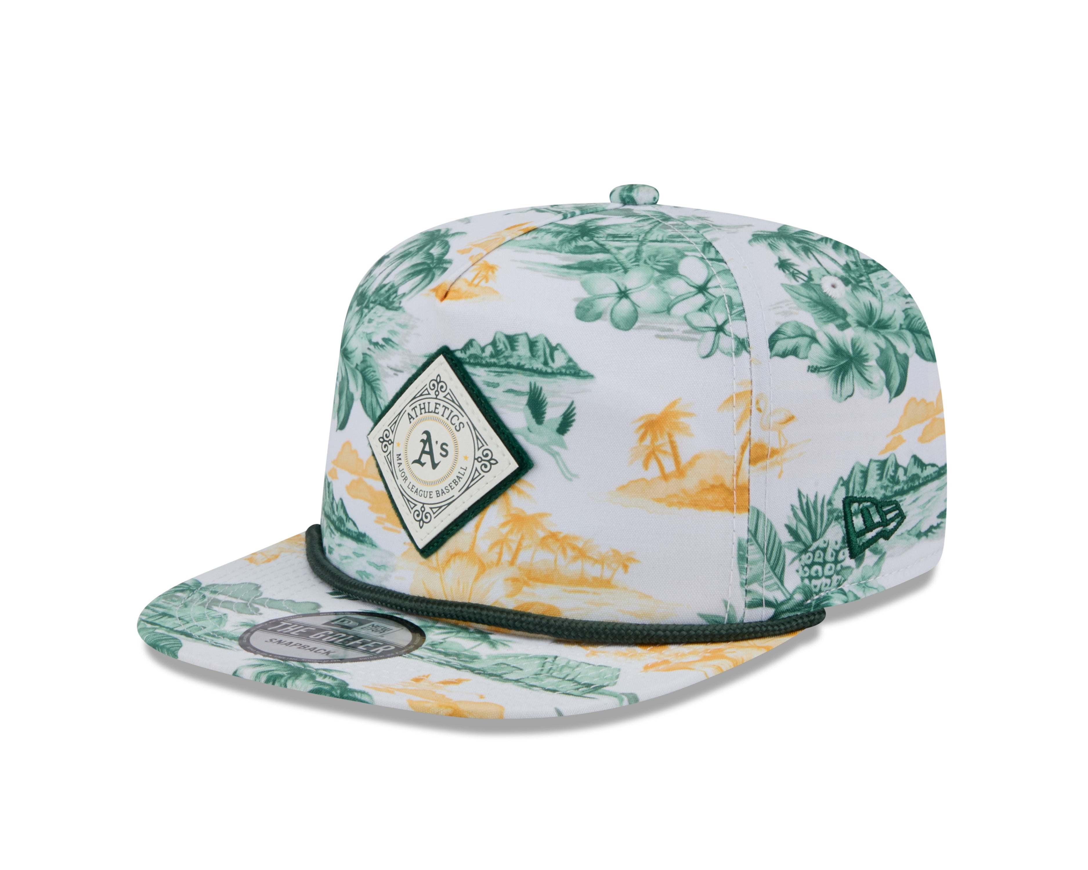 Oakland Athletics MLB New Era Men's White Cord Golfer Printed Snapback