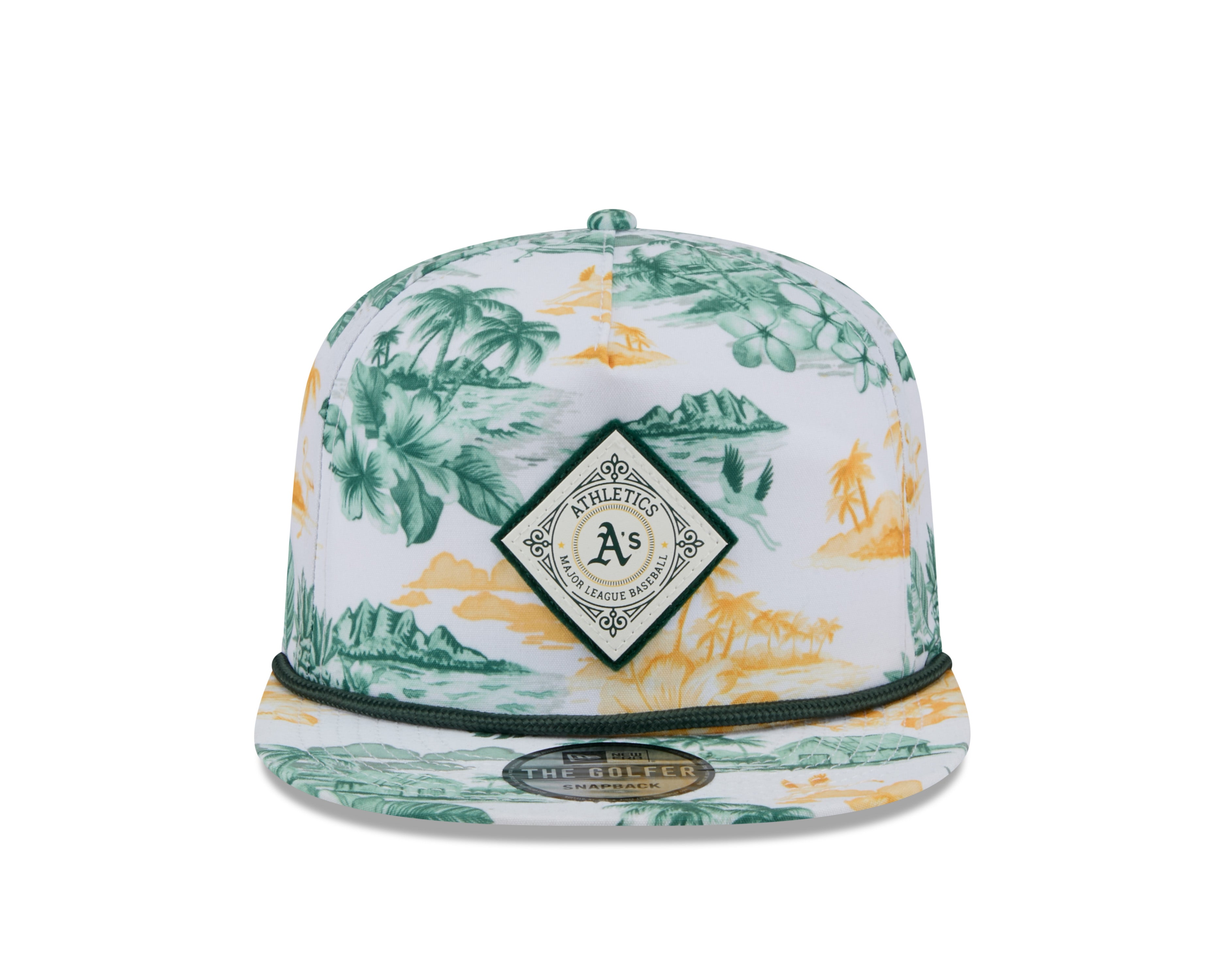 Oakland Athletics MLB New Era Men's White Cord Golfer Printed Snapback