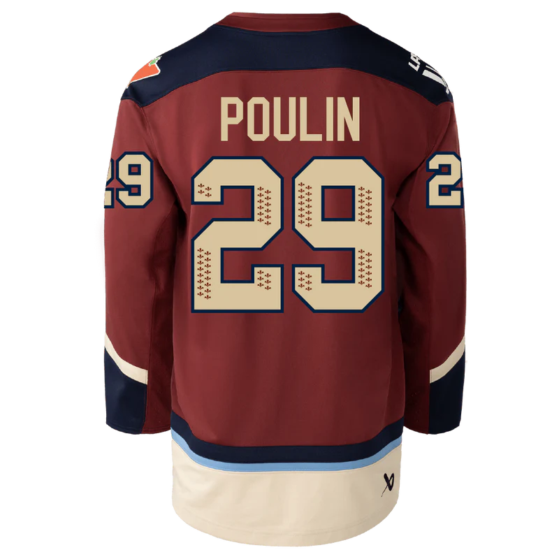 Maillot réplique professionnel unisexe Bauer Marie-Philip Poulin Montréal Victoire LPHF Rouge bordeaux
