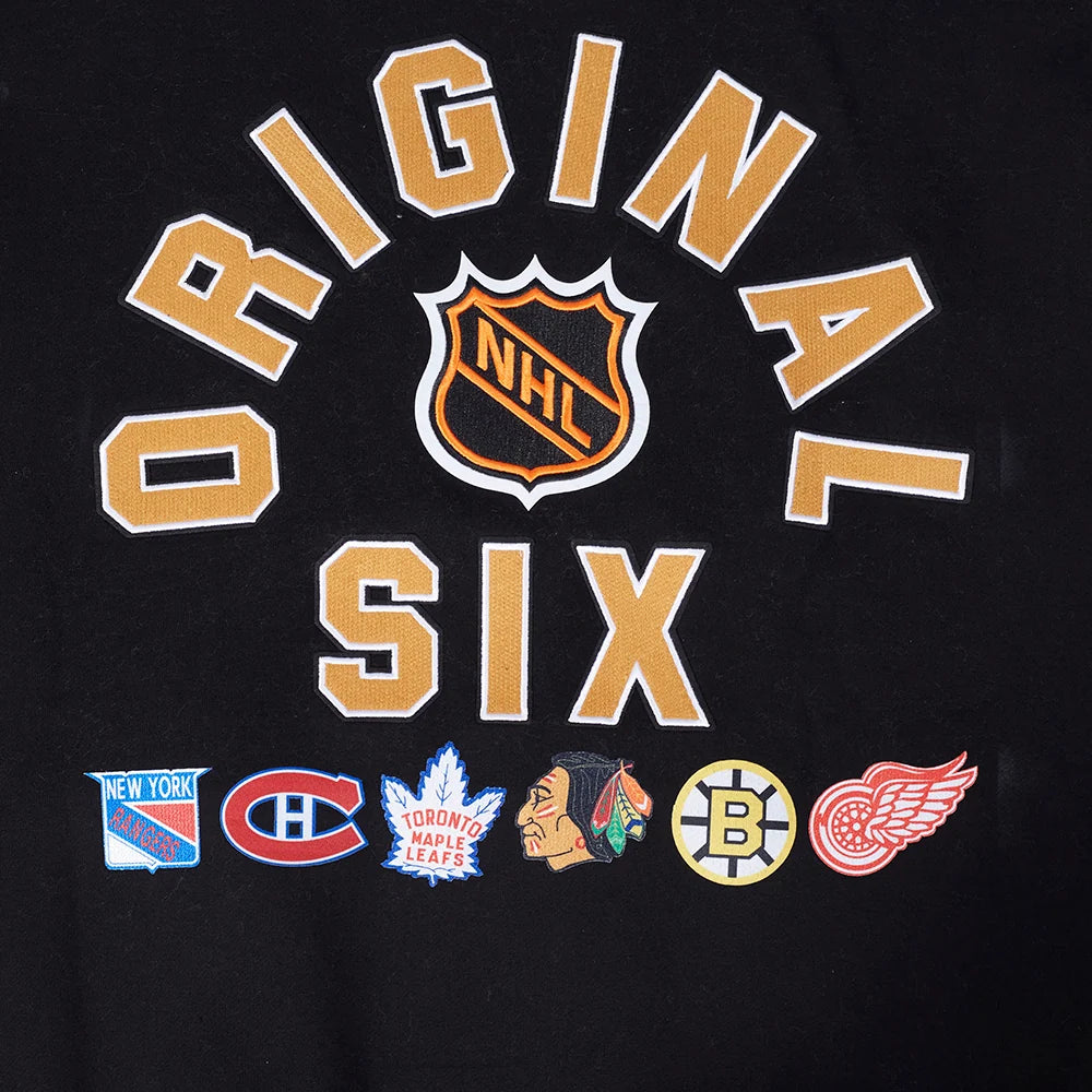 Original Six NHL Pro Standard Men's Black Drop Shoulder Pullover Hoodie