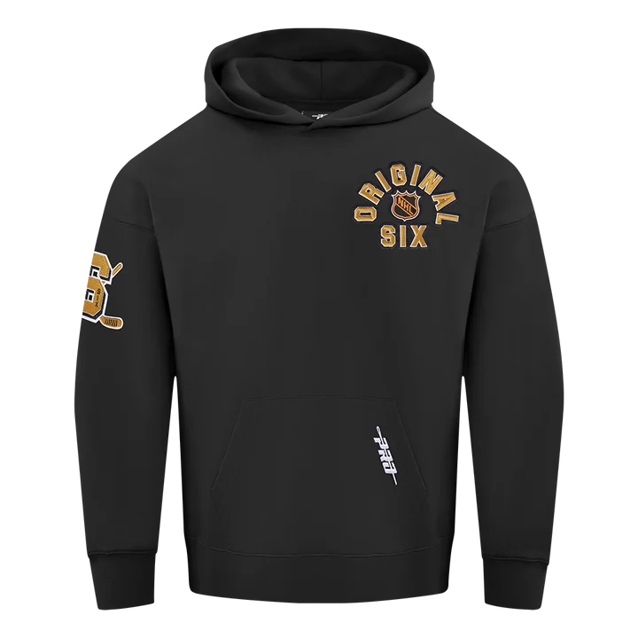 Original Six NHL Pro Standard Men's Black Drop Shoulder Pullover Hoodie