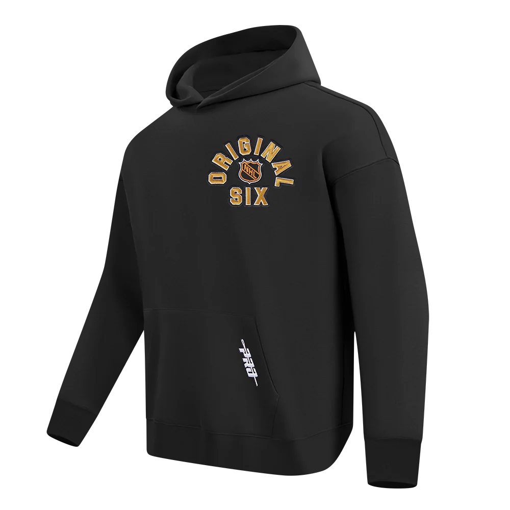 Original Six NHL Pro Standard Men's Black Drop Shoulder Pullover Hoodie