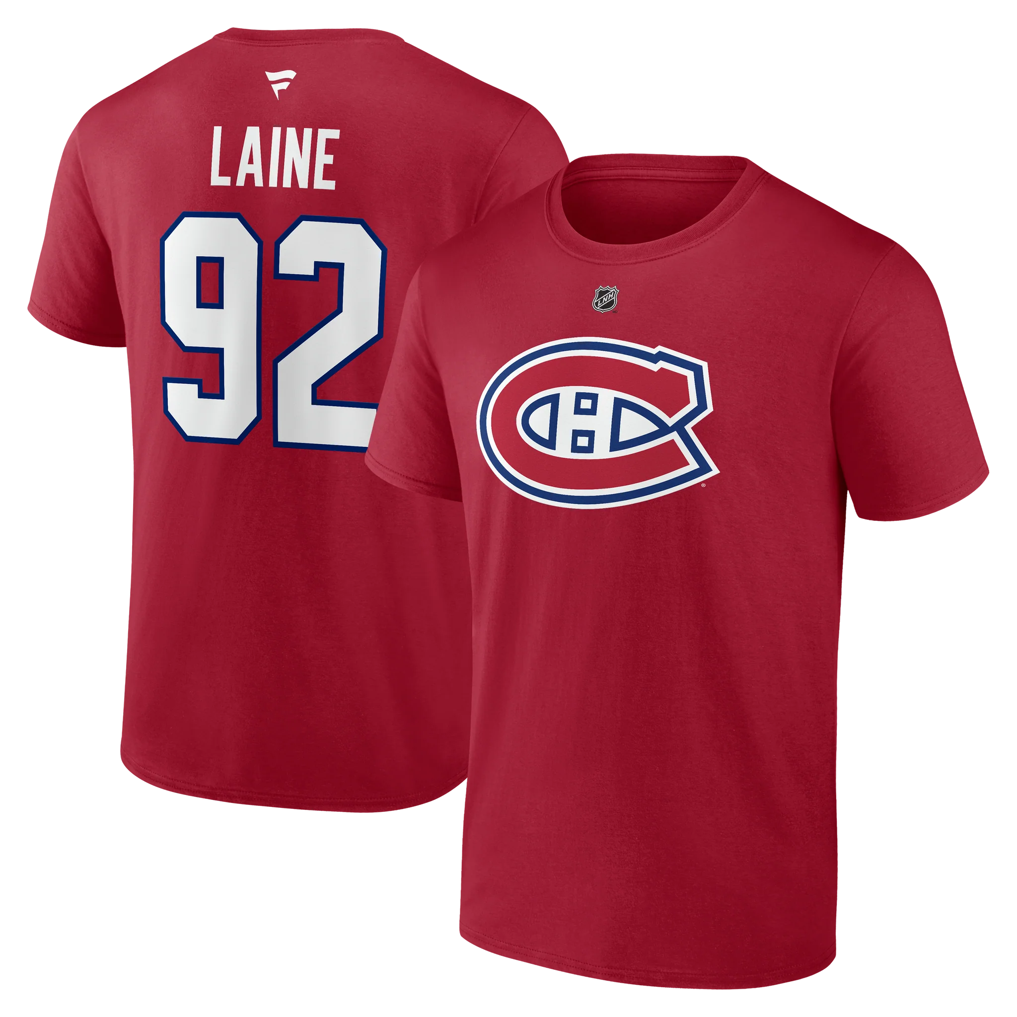 T-shirt authentique rouge de marque NHL Fanatics des Canadiens de Montréal de Patrik Laine pour homme