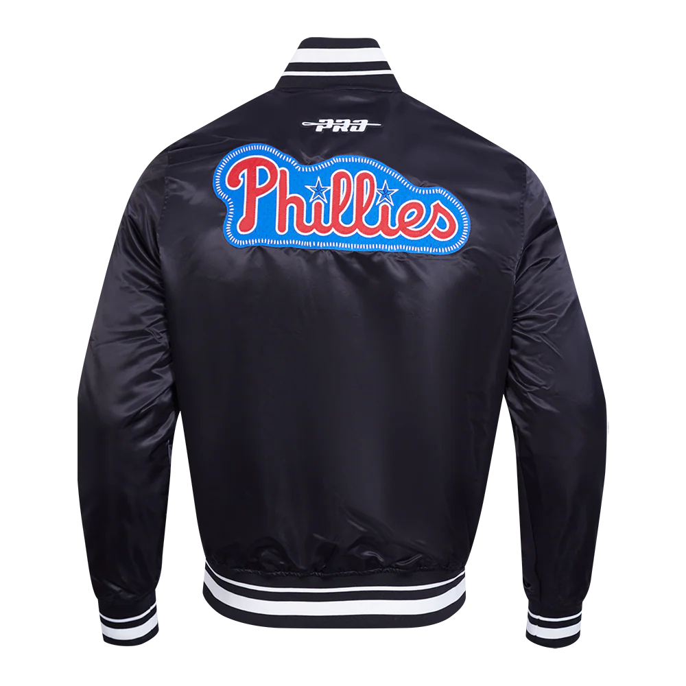 Philadelphia Phillies MLB Pro Standard Men's Black DIY Pick Stitch Rib Satin Jacket