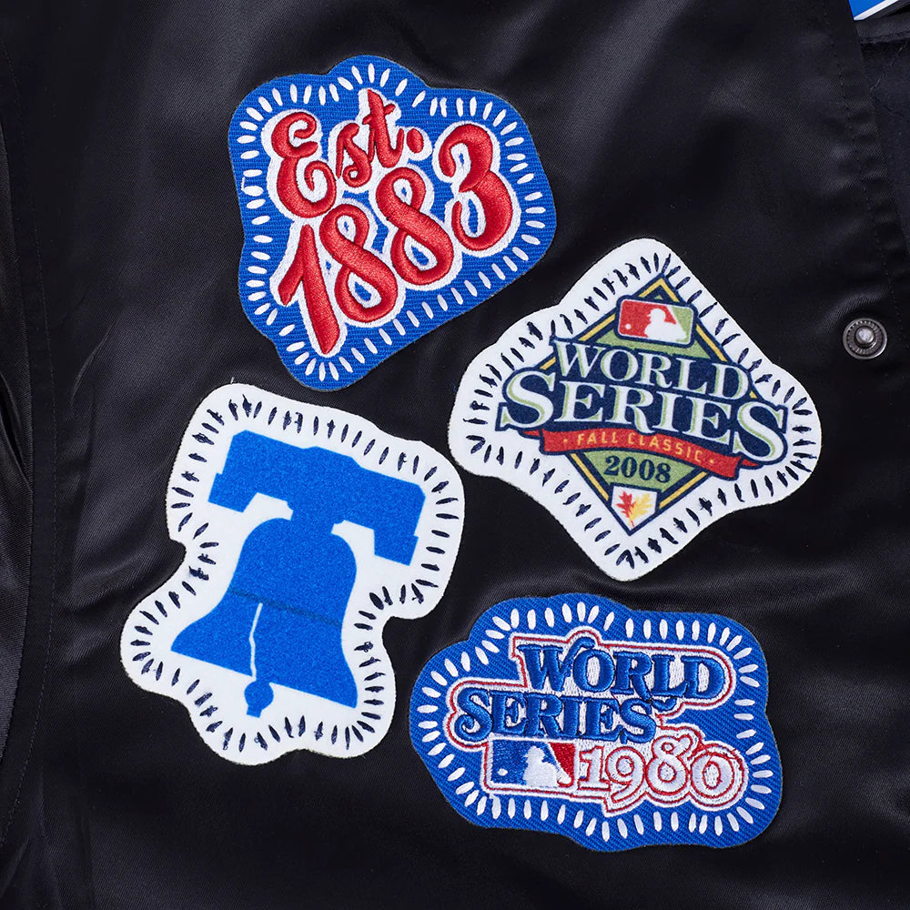 Philadelphia Phillies MLB Pro Standard Men's Black DIY Pick Stitch Rib Satin Jacket
