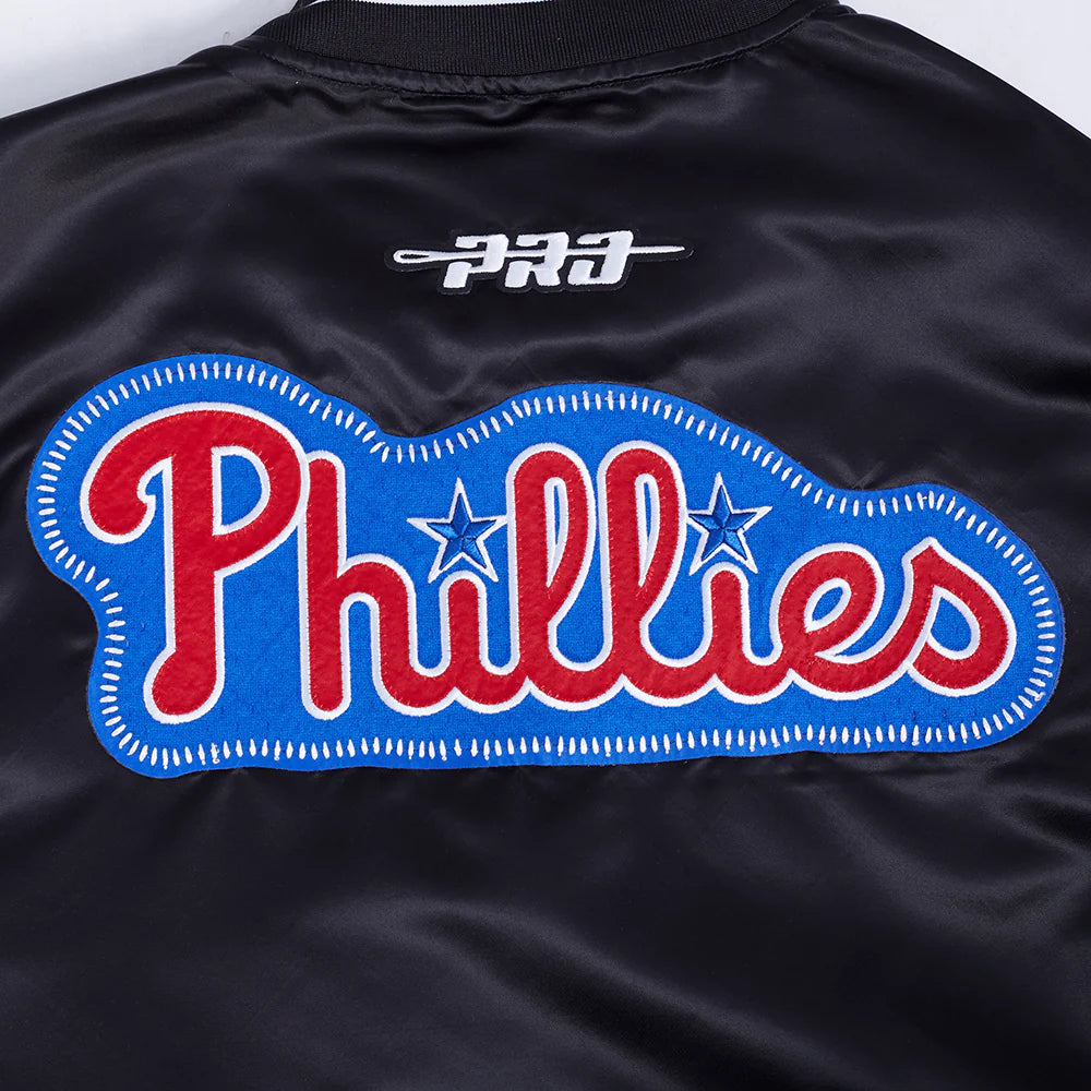 Philadelphia Phillies MLB Pro Standard Men's Black DIY Pick Stitch Rib Satin Jacket