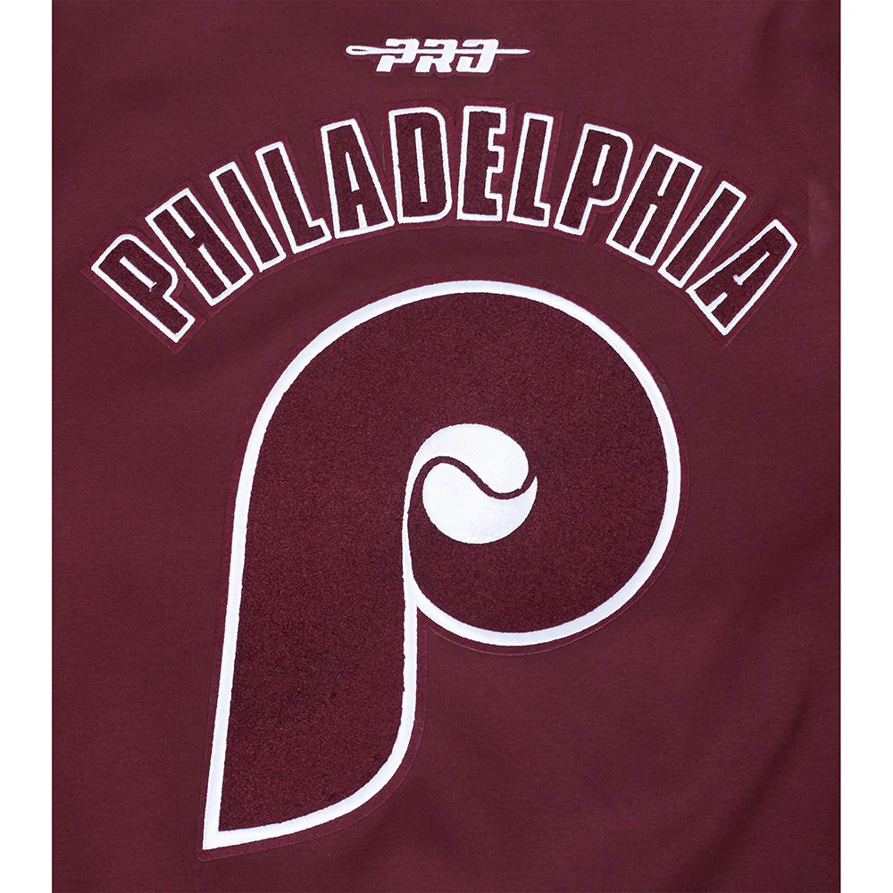 Veste en maille double pour homme Philadelphia Phillies MLB Pro Standard, couleur bordeaux, édition Cooperstown Game Day