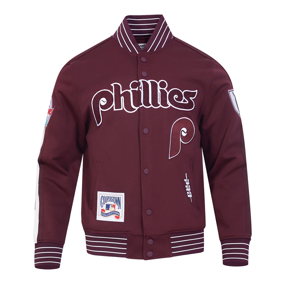 Veste en maille double pour homme Philadelphia Phillies MLB Pro Standard, couleur bordeaux, édition Cooperstown Game Day