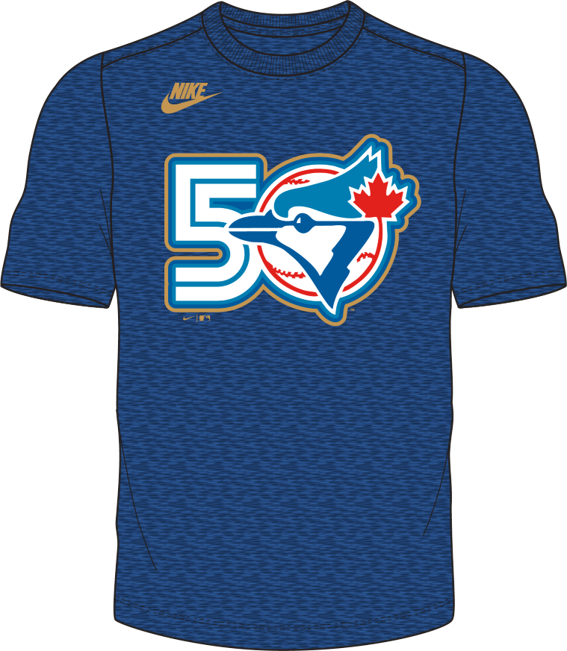T-shirt vintage Nike MLB Toronto Blue Jays homme bleu royal 50e anniversaire