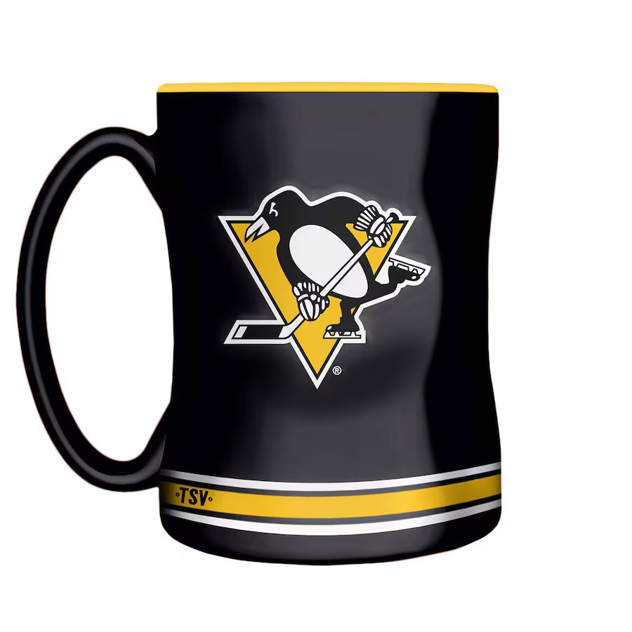 Tasse sculptée noire de 14 oz des Penguins de Pittsburgh NHL TSV