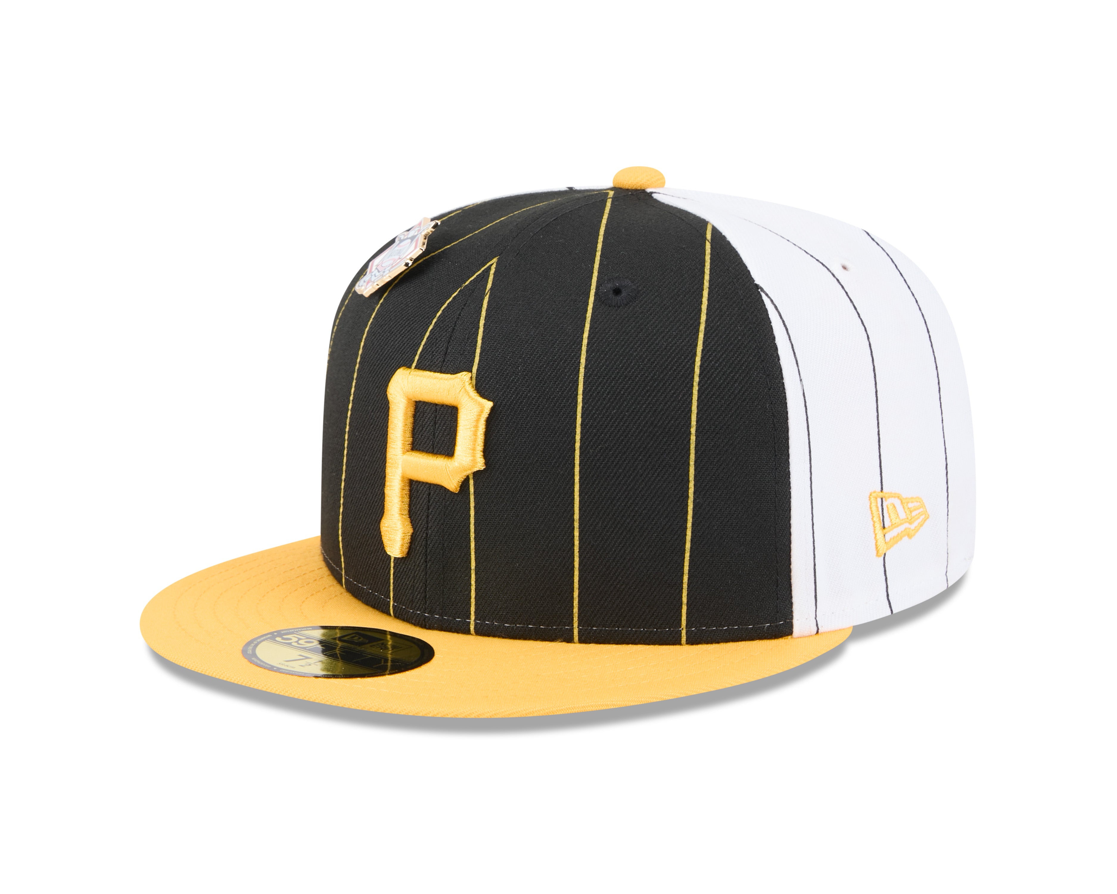 Pittsburgh Pirates MLB New Era Men's Black 59Fifty Two Tone Pinstripe Fitted Hat