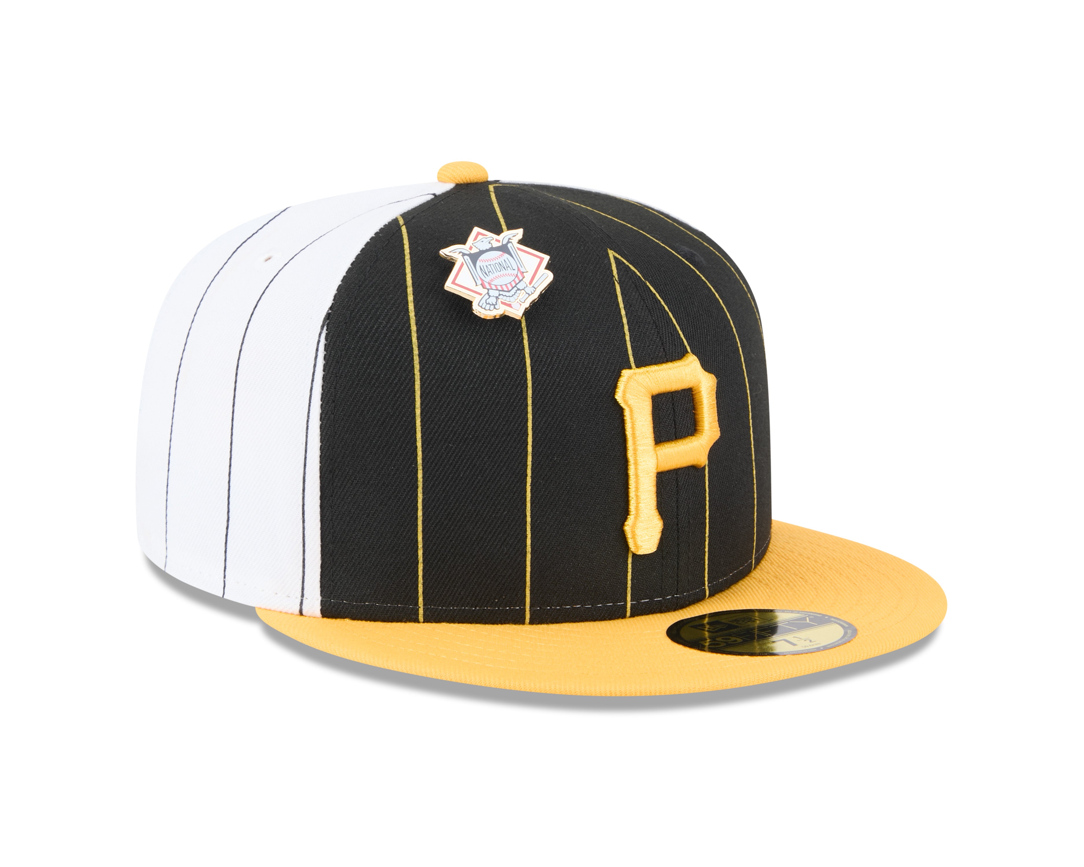 Pittsburgh Pirates MLB New Era Men's Black 59Fifty Two Tone Pinstripe Fitted Hat