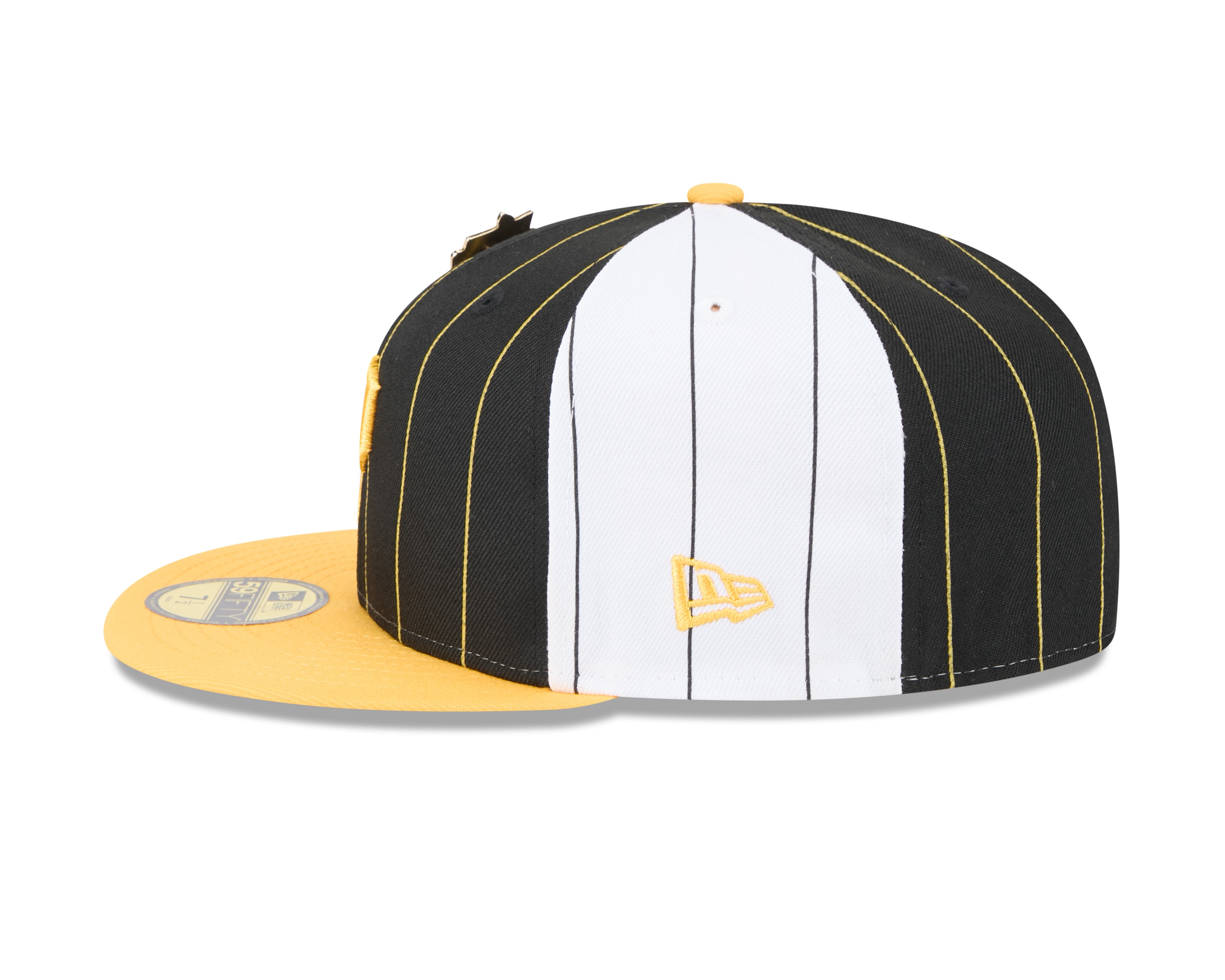 Pittsburgh Pirates MLB New Era Men's Black 59Fifty Two Tone Pinstripe Fitted Hat