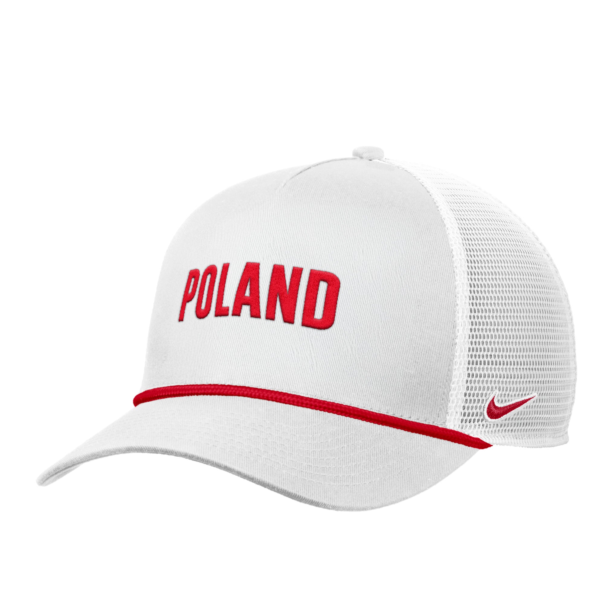 Poland National Team FIFA Nike Men's White Rise Rope Trucker Adjustable Hat