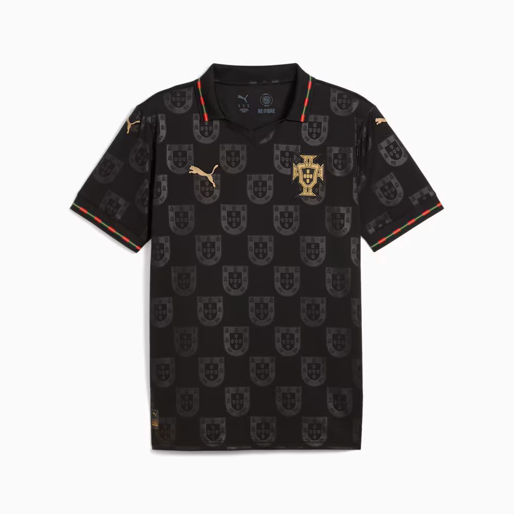 Portugal National Team FIFA Puma Men's Black 2025/26 Special Edition Eusébio Replica Jersey