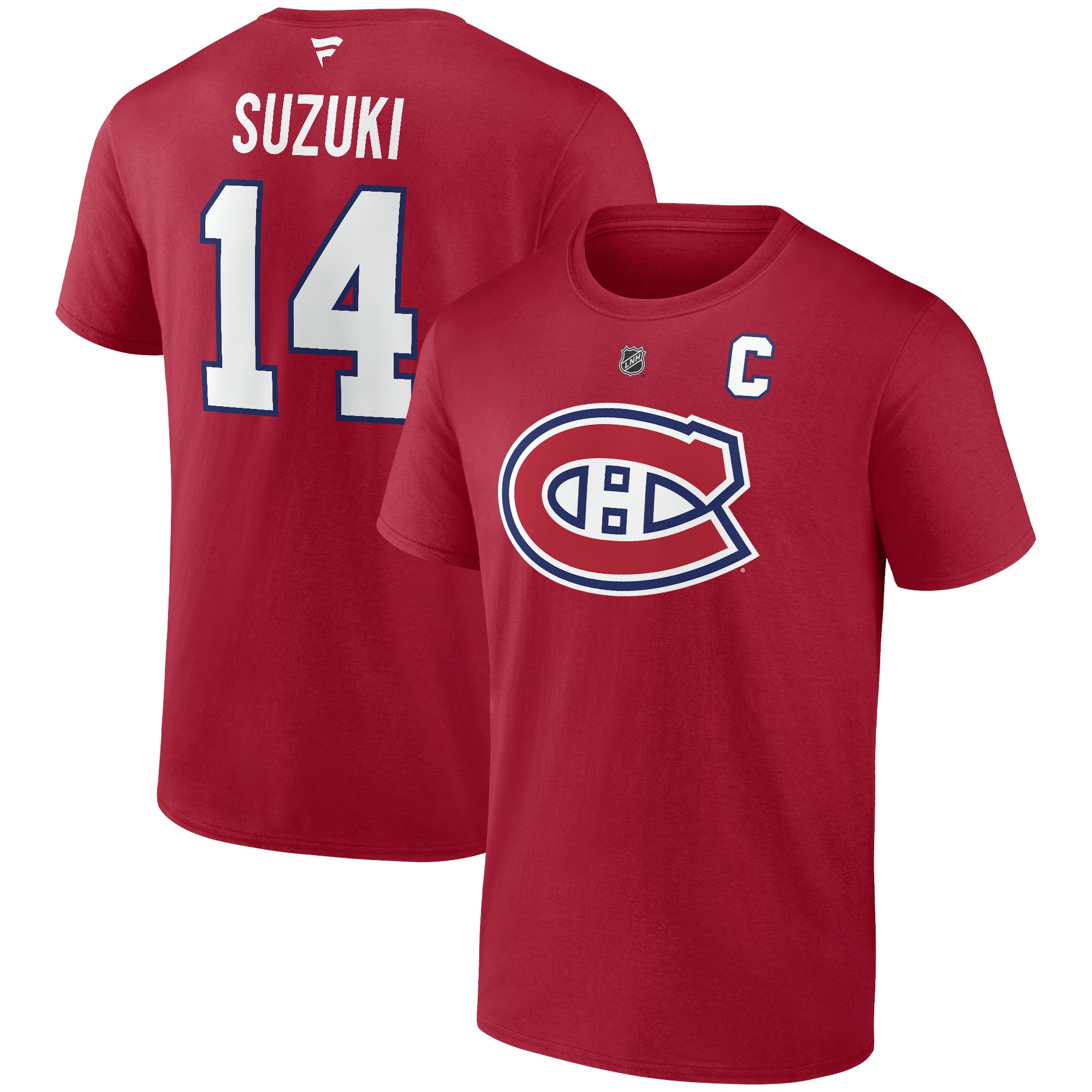 Nick Suzuki Canadiens de Montréal NHL Fanatics Branded T-shirt authentique rouge pour homme