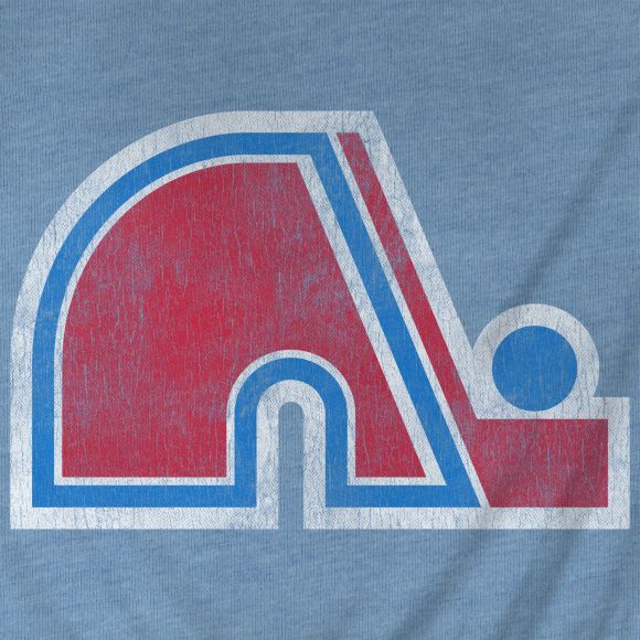 Quebec Nordiques NHL Bulletin Men's Light Blue Vintage Distressed Logo Heathered T-Shirt