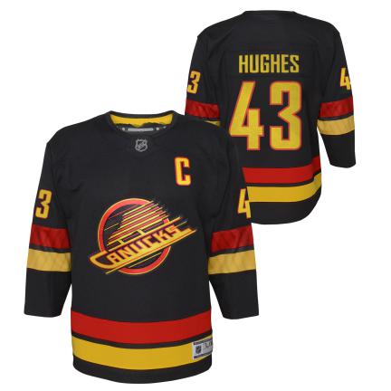 Maillot noir de troisième choix pour jeunes des Canucks de Vancouver de la LNH Outerstuff, Quinn Hughes