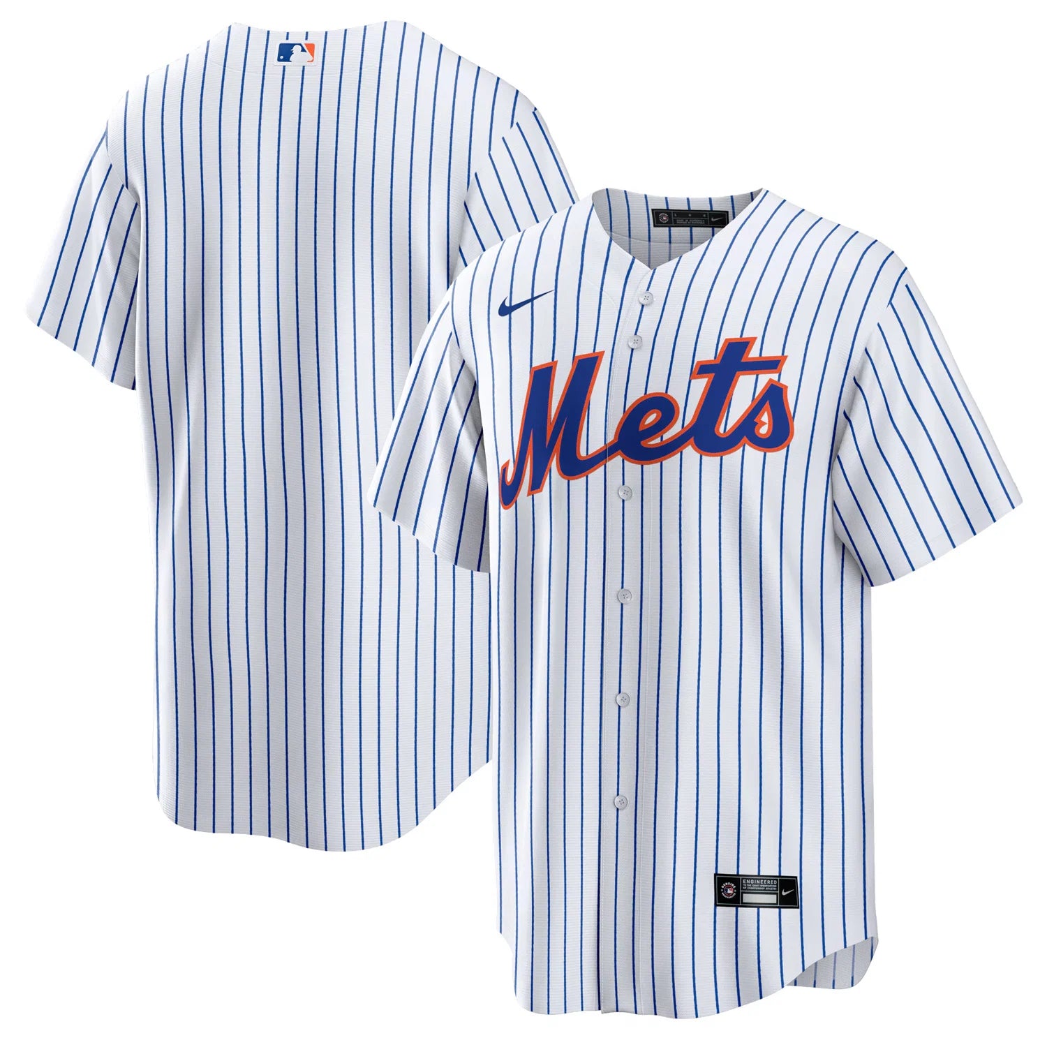 New York Mets MLB Nike Men's White Pinstripe Home Replica Jersey