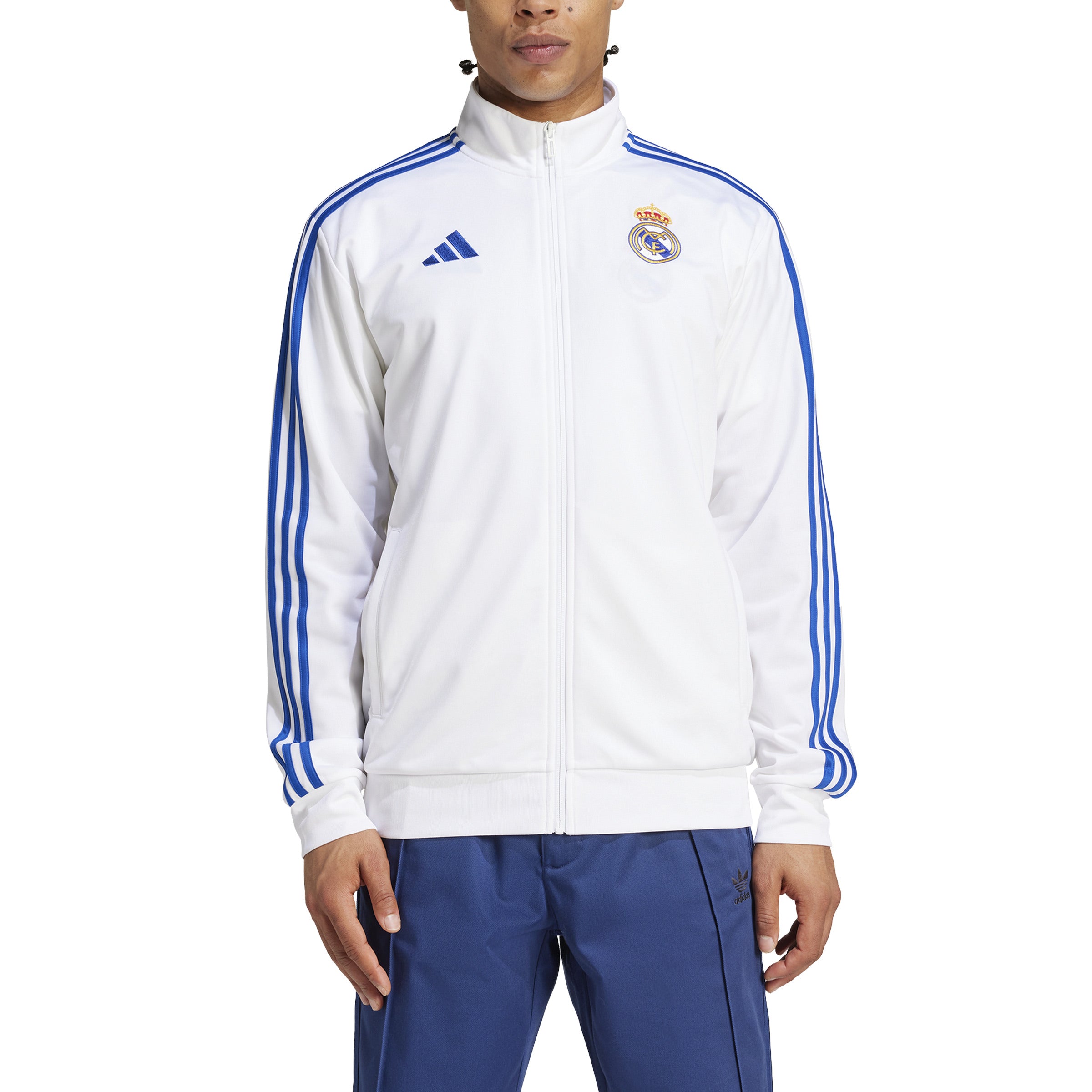 Real Madrid La Liga Adidas Veste de survêtement DNA blanche pour homme