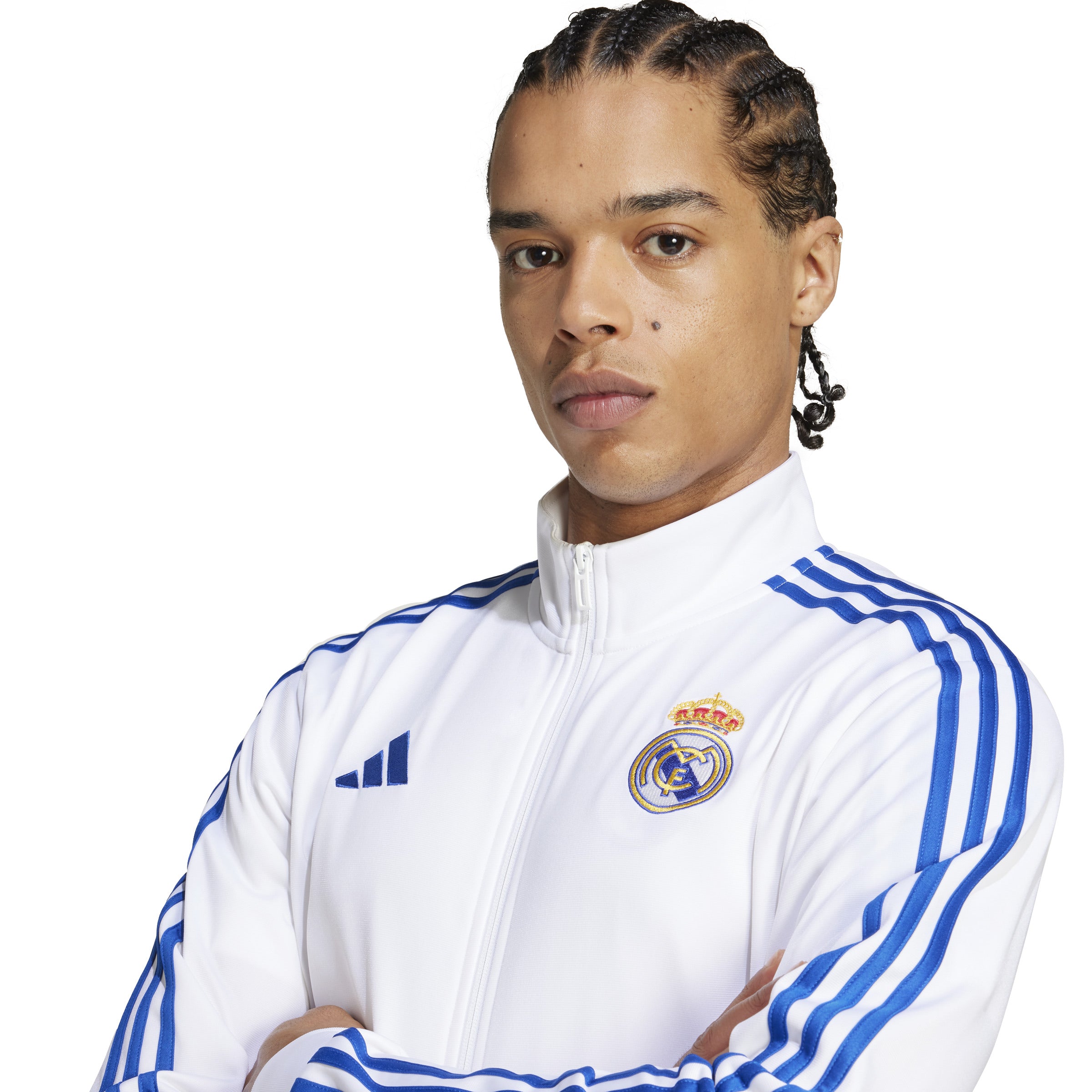 Real Madrid La Liga Adidas Veste de survêtement DNA blanche pour homme