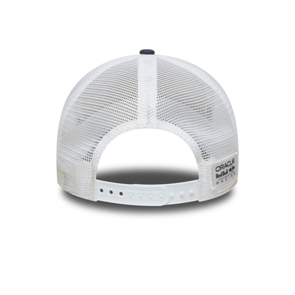 Red Bull Racing F1 New Era Men's Navy 9Forty Team Collection Vintage Two-Tone A-Frame Trucker Snapback