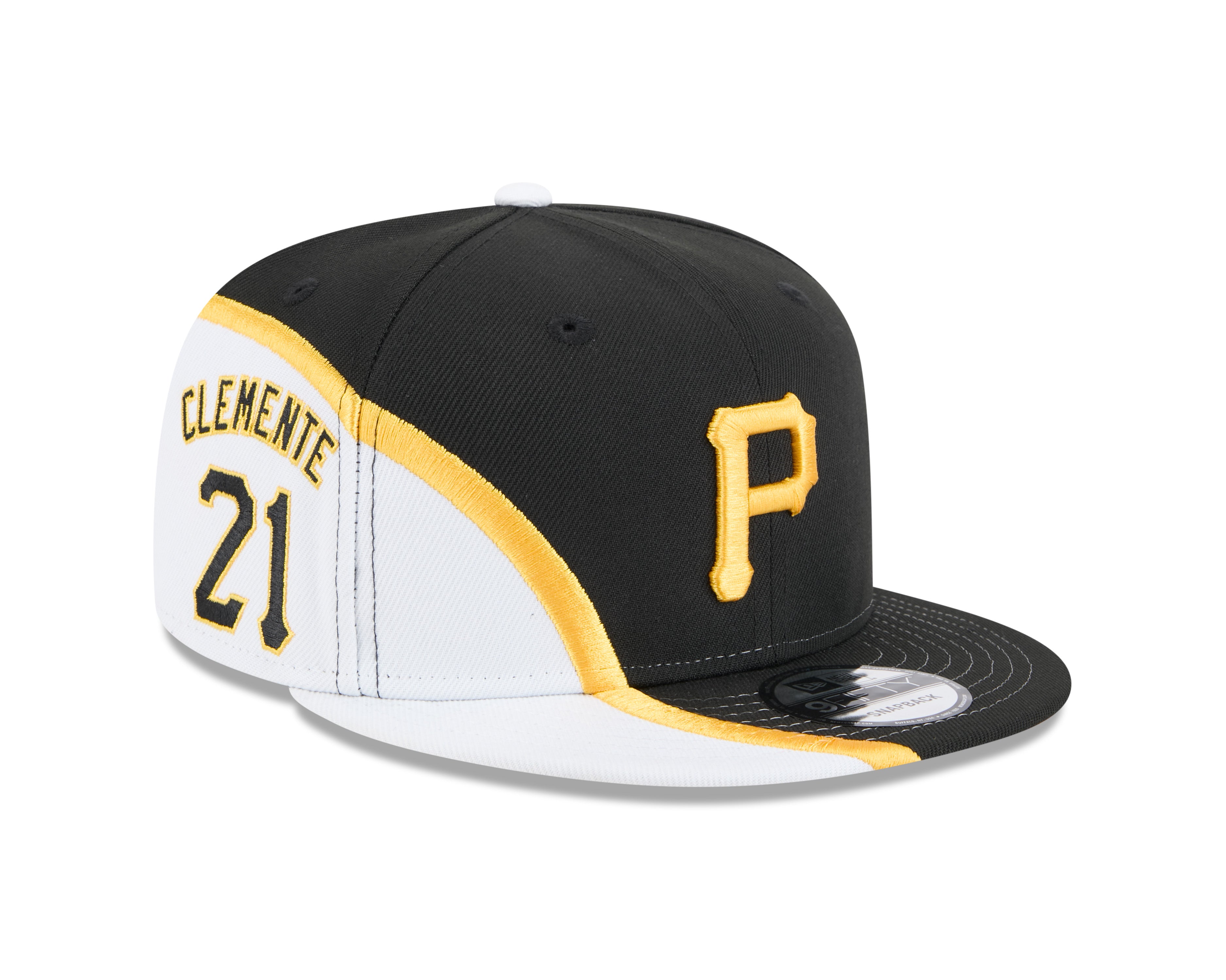 Roberto Clemente Pittsburgh Pirates MLB New Era Men's Black/White 9Fifty Name & Number Snapback