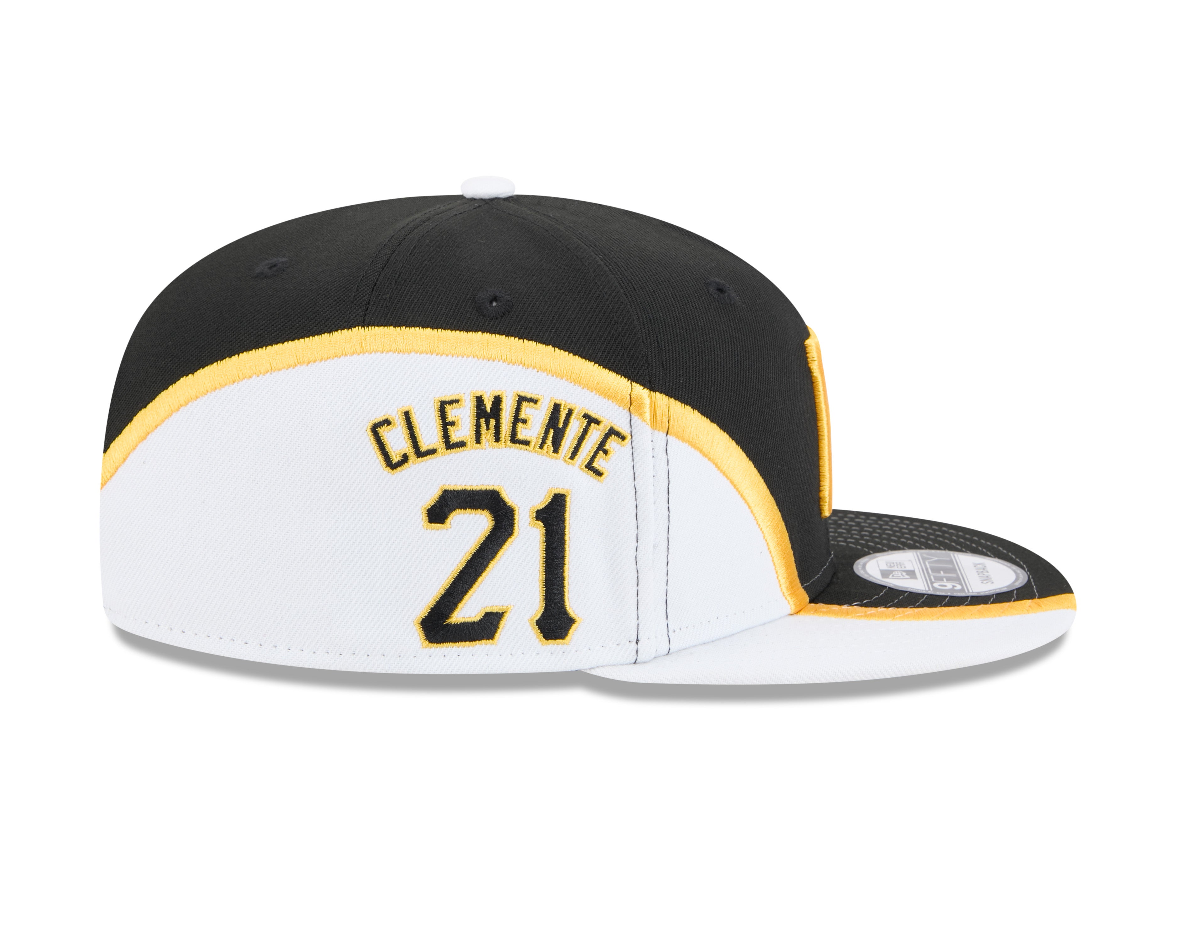 Roberto Clemente Pittsburgh Pirates MLB New Era Men's Black/White 9Fifty Name & Number Snapback