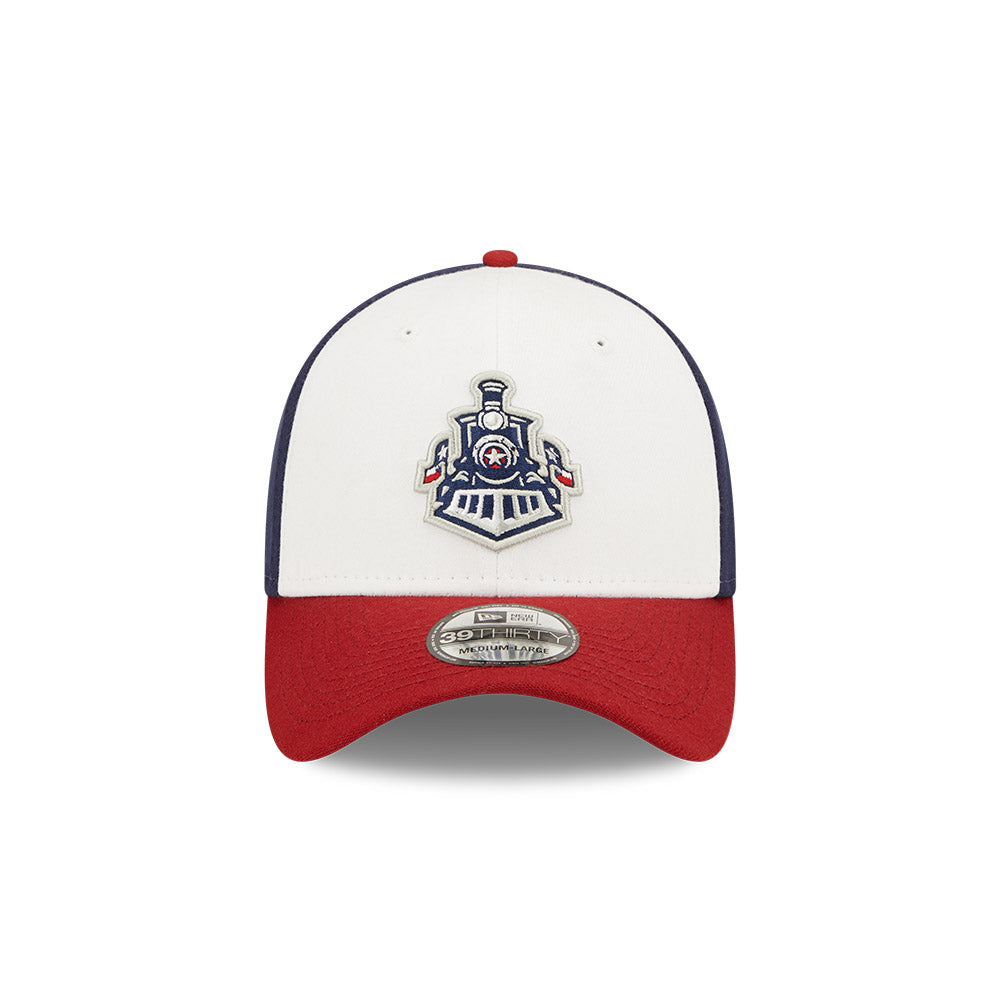 Round Rock Express MiLB New Era Men's White/Red 39Thirty Alternate Authentic Collection Stretch Fit Hat