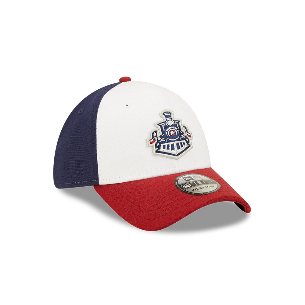 Round Rock Express MiLB New Era Men's White/Red 39Thirty Alternate Authentic Collection Stretch Fit Hat