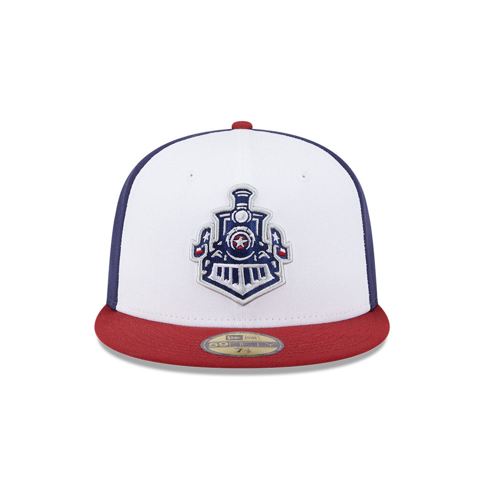 Casquette ajustée Round Rock Express MiLB New Era blanche/rouge 59Fifty Alternate Authentic Collection pour homme