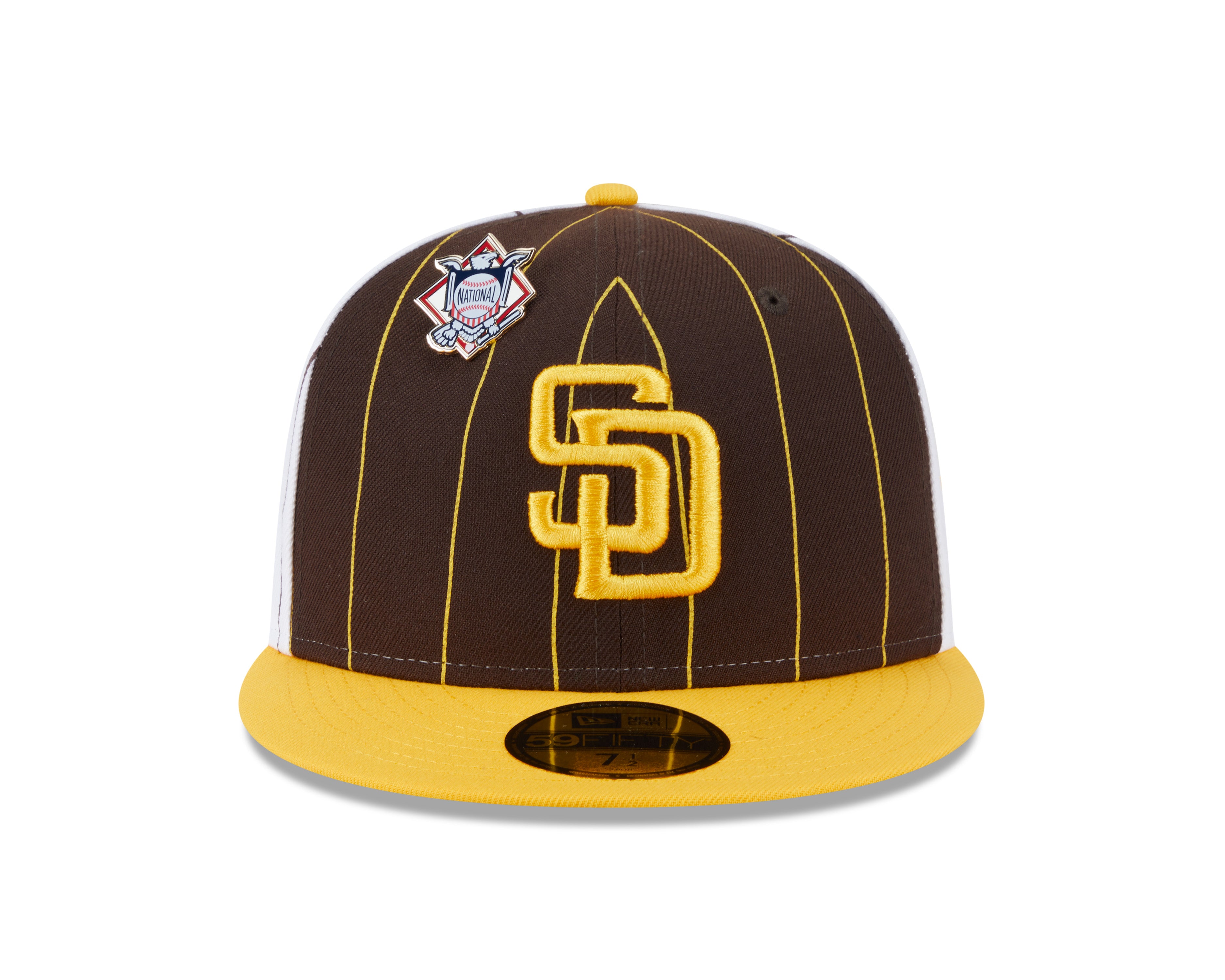 San Diego Padres MLB New Era Men's Brown 59Fifty Two Tone Pinstripe Fitted Hat
