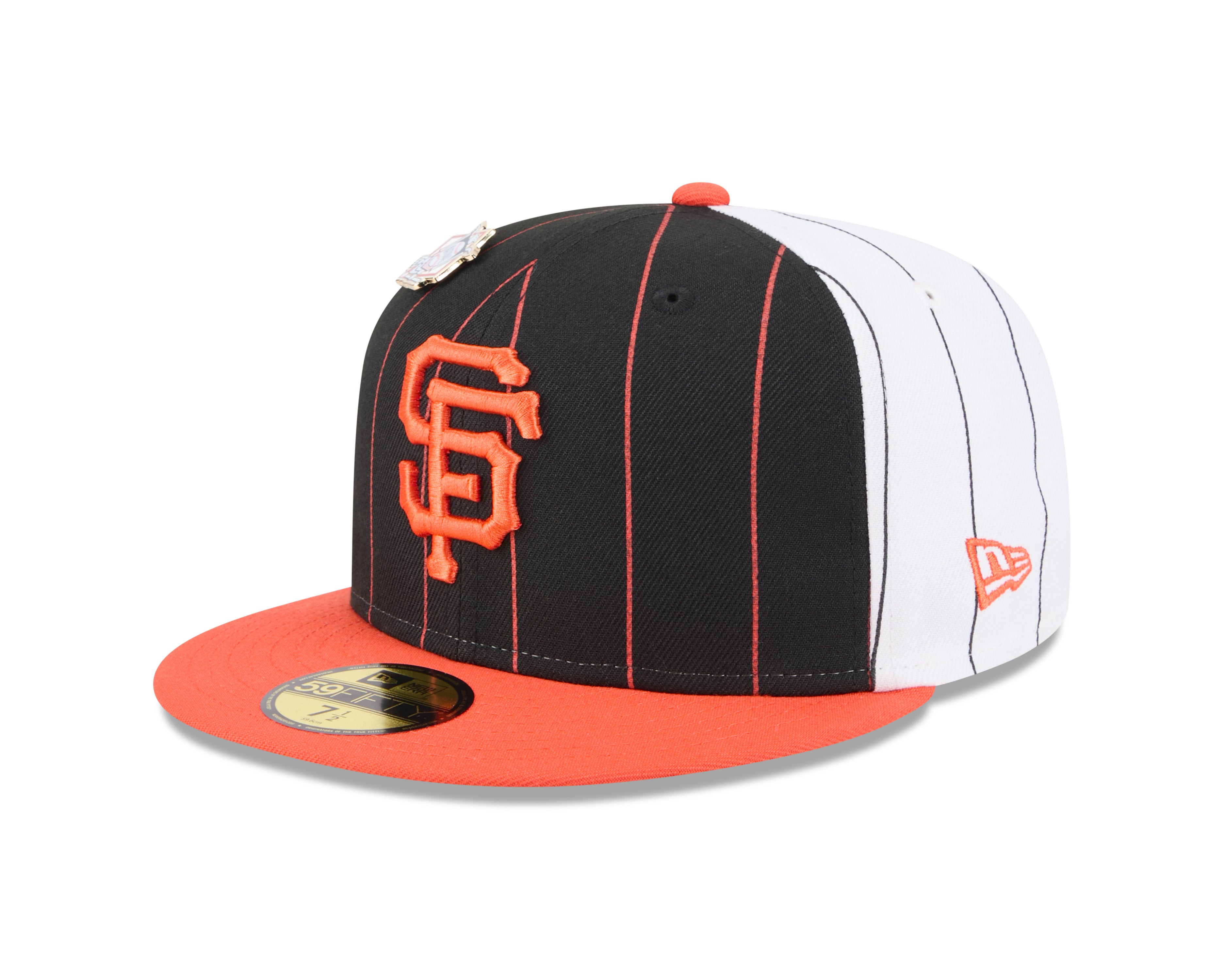 San Francisco Giants MLB New Era Men's Black 59Fifty Two Tone Pinstripe Fitted Hat