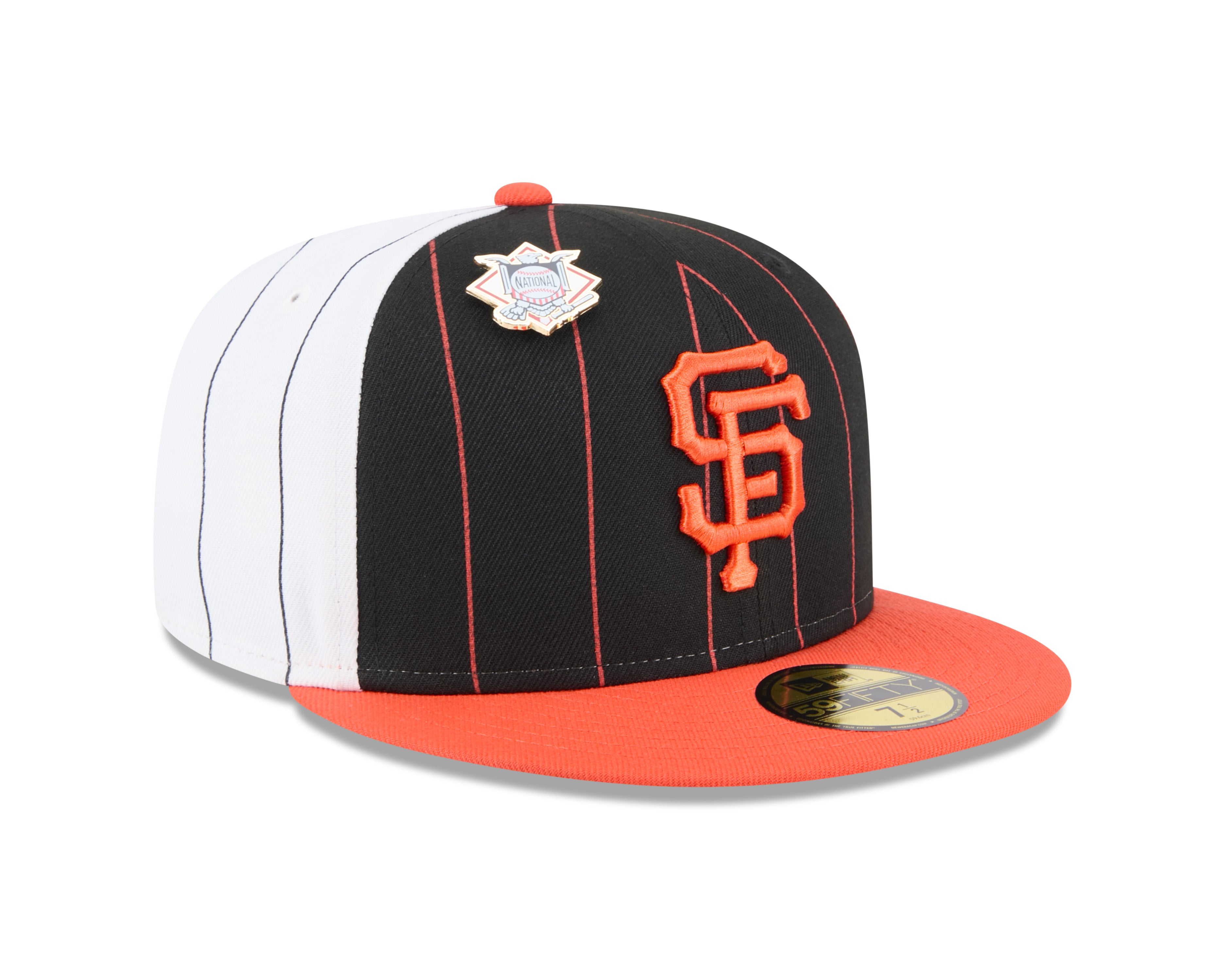 San Francisco Giants MLB New Era Men's Black 59Fifty Two Tone Pinstripe Fitted Hat