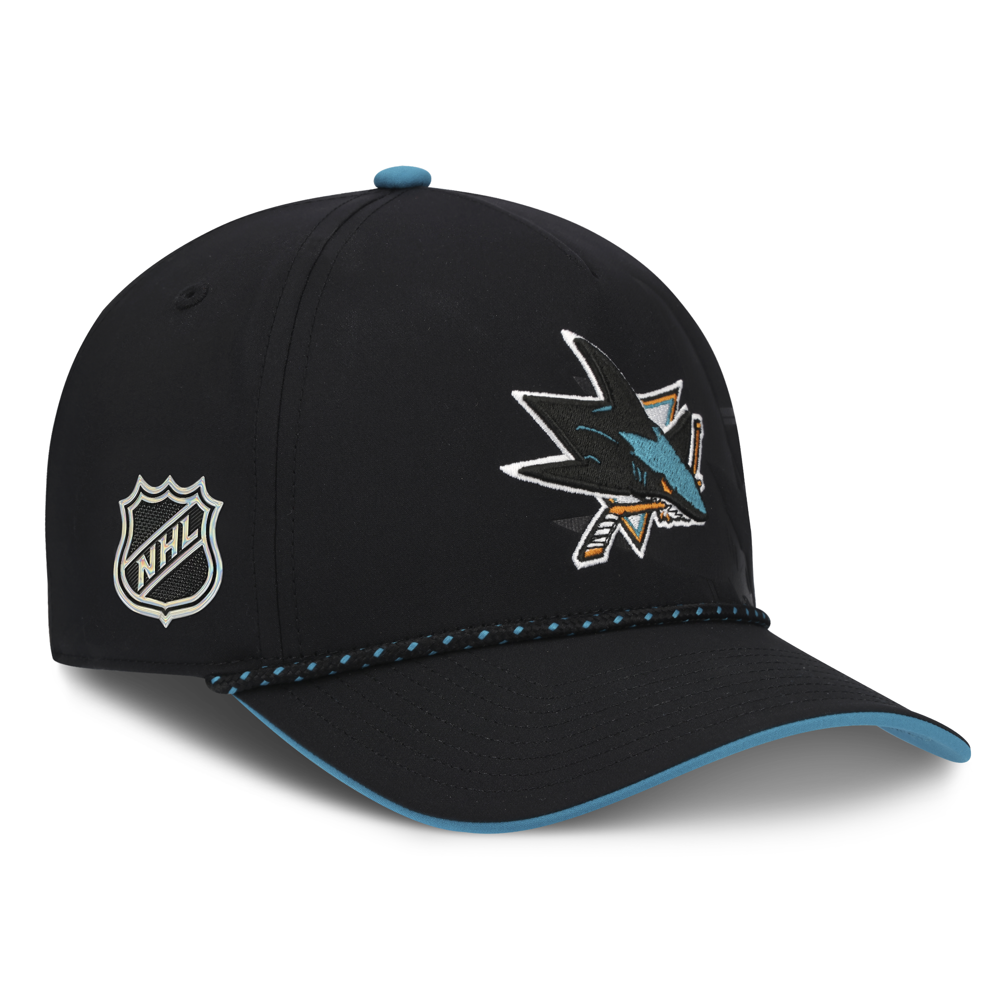 San Jose Sharks NHL Fanatics Branded Men's Black 2026 Draft Authentic Pro A-Frame Adjustable Hat