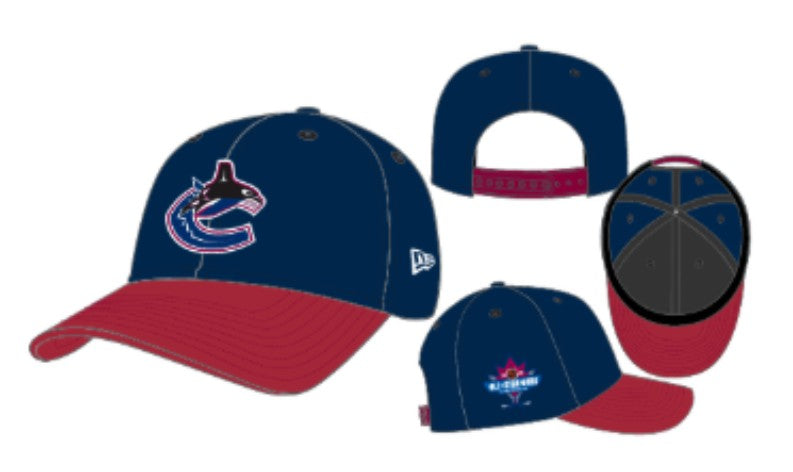 Casquette snapback extensible New Era 9Seventy 1998 All Star Game, Vancouver Canucks, LNH, bleu marine/rouge