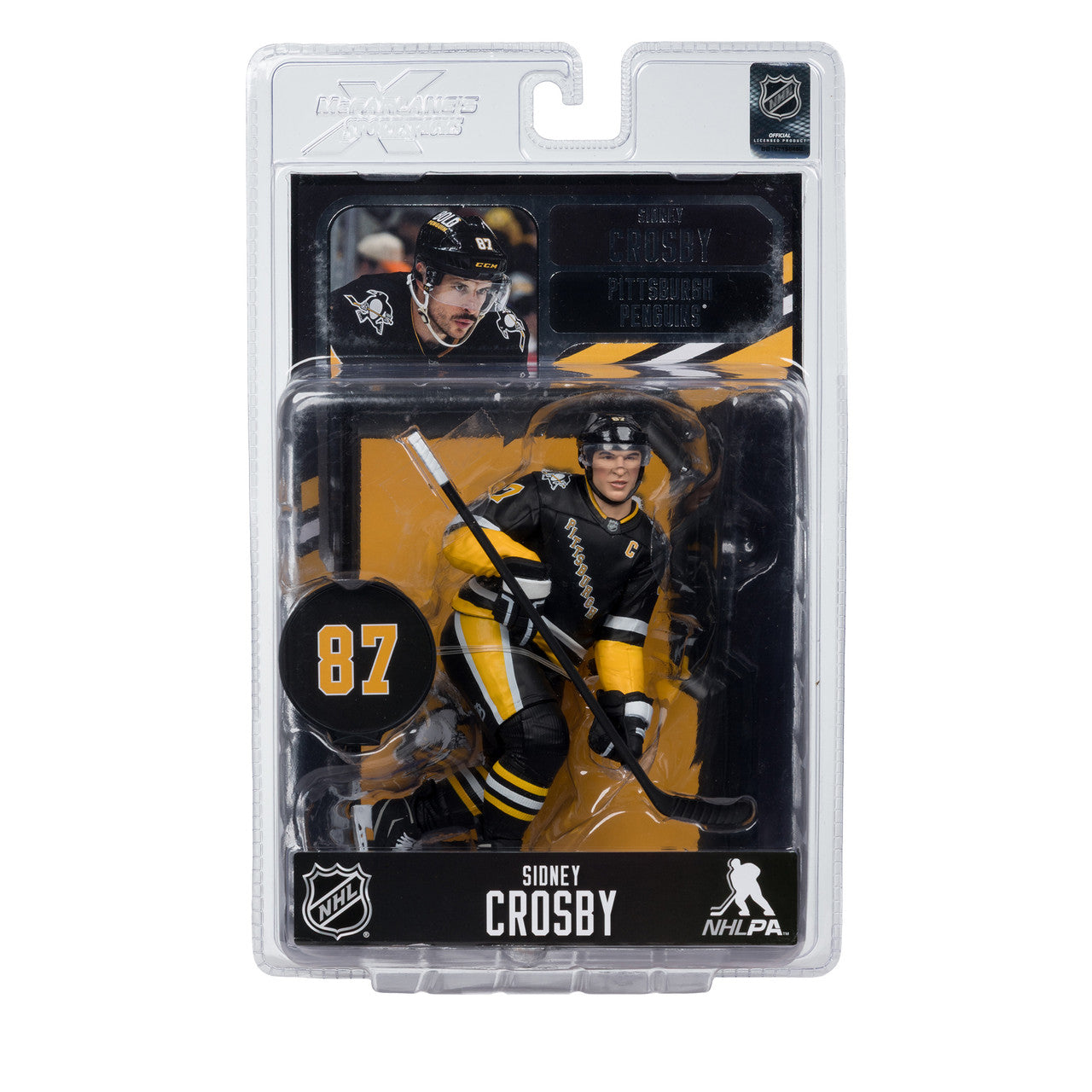 Figurine articulée de 18 cm de Sidney Crosby des Penguins de Pittsburgh de la LNH, série Legacy Uniforme alternatif, McFarlane Toys.