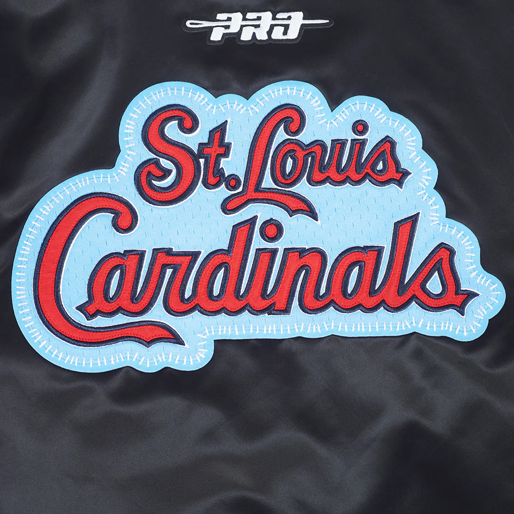 St. Louis Cardinals MLB Pro Standard Men's Black DIY Pick Stitch Rib Satin Jacket