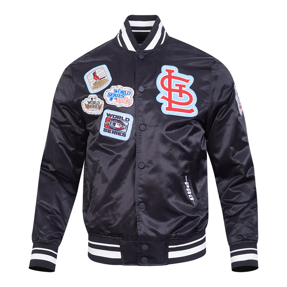 St. Louis Cardinals MLB Pro Standard Men's Black DIY Pick Stitch Rib Satin Jacket