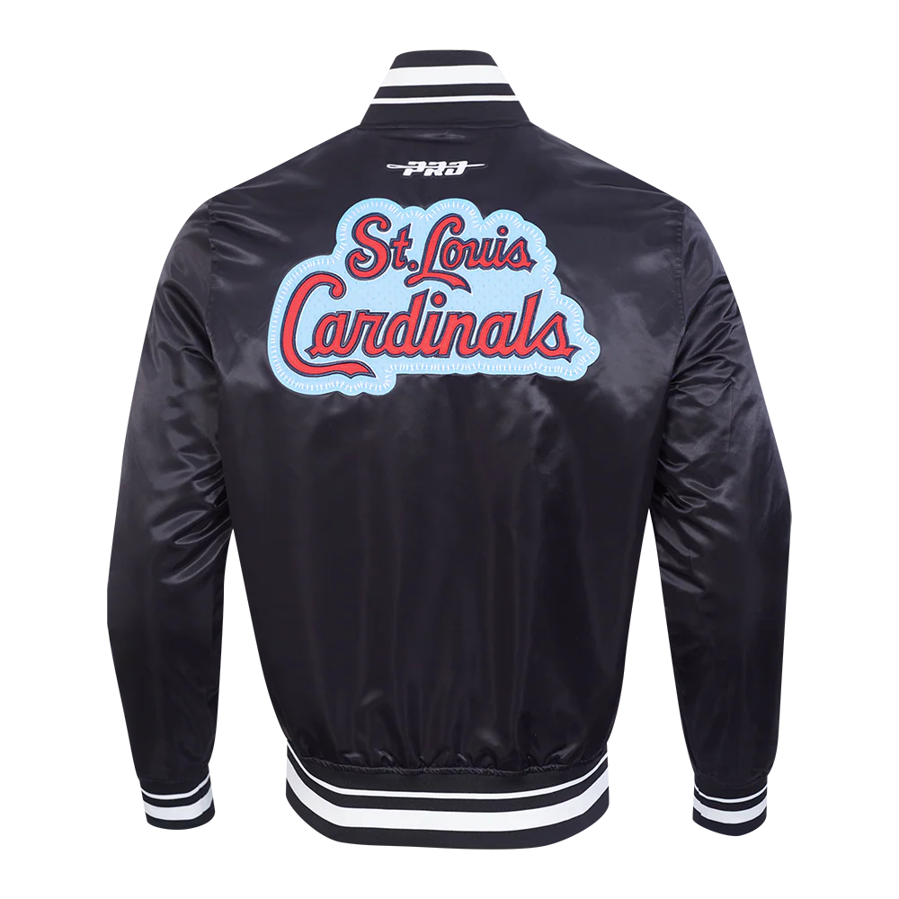 St. Louis Cardinals MLB Pro Standard Men's Black DIY Pick Stitch Rib Satin Jacket
