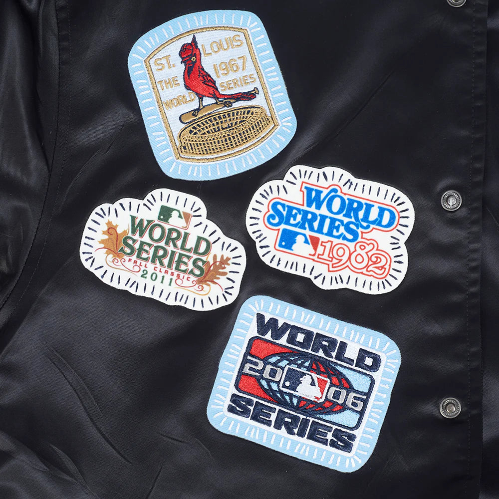 St. Louis Cardinals MLB Pro Standard Men's Black DIY Pick Stitch Rib Satin Jacket