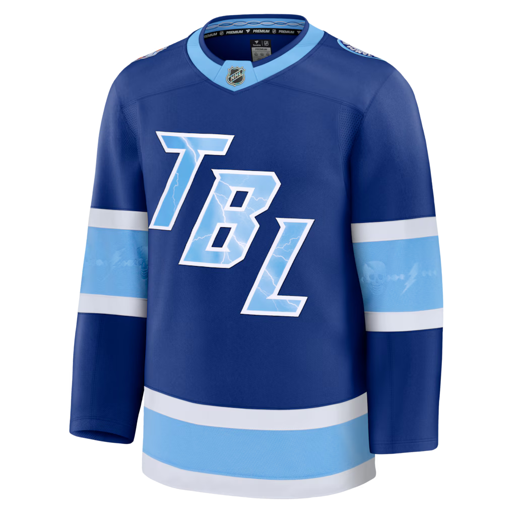 Maillot premium bleu pour homme Tampa Bay Lightning NHL Fanatics Branded, série stade 2026