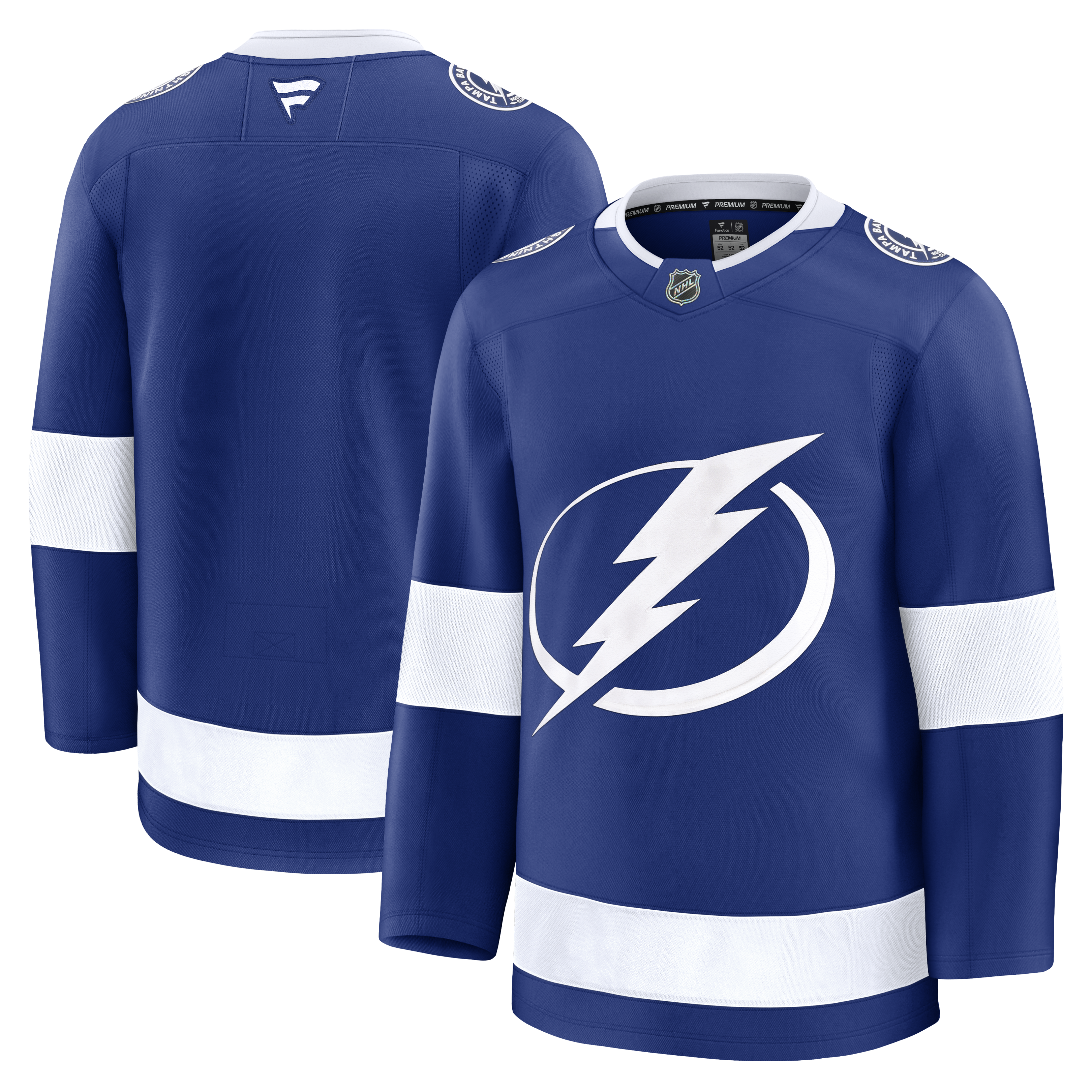 Maillot bleu premium pour homme de marque NHL Fanatics du Lightning de Tampa Bay