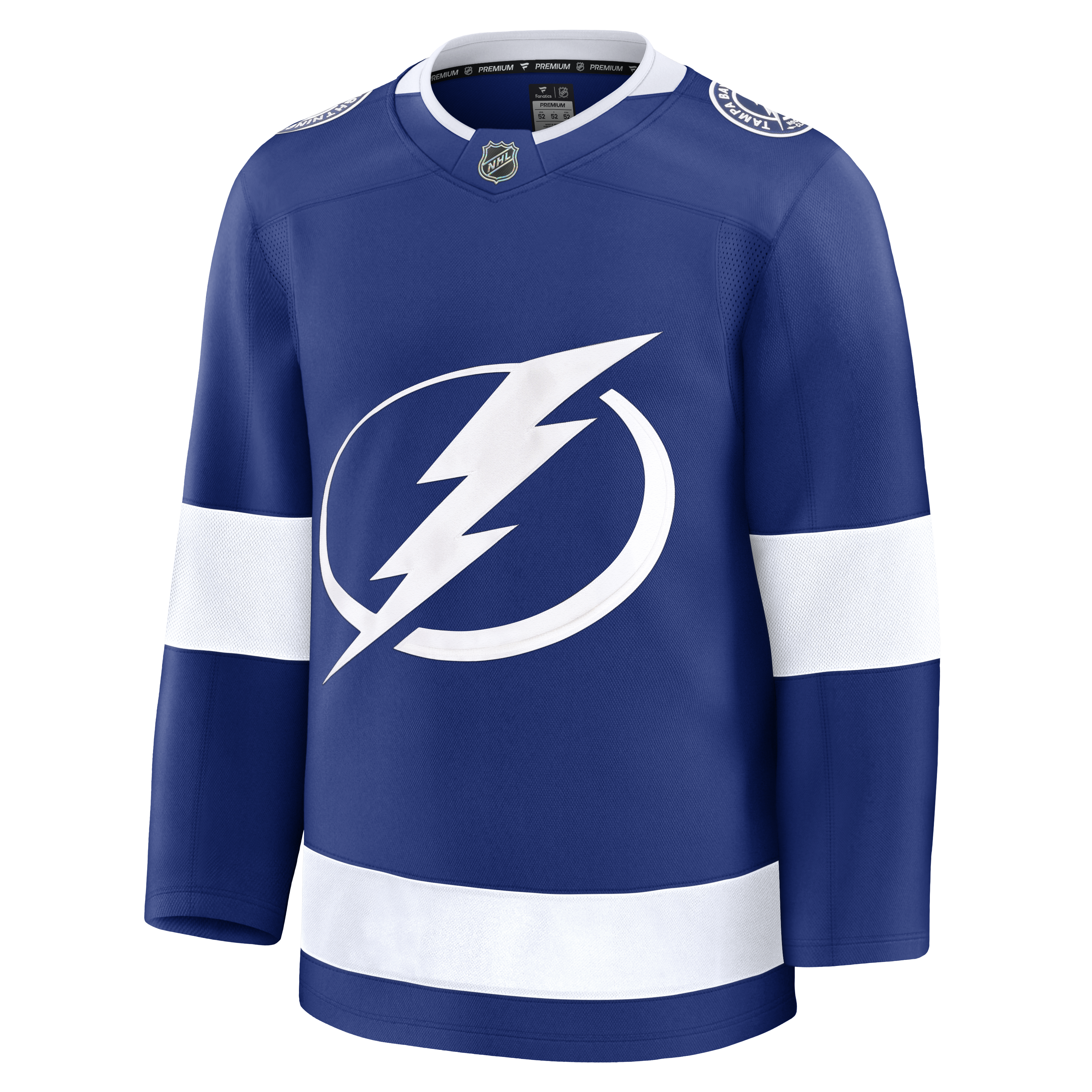 Maillot bleu premium pour homme de marque NHL Fanatics du Lightning de Tampa Bay