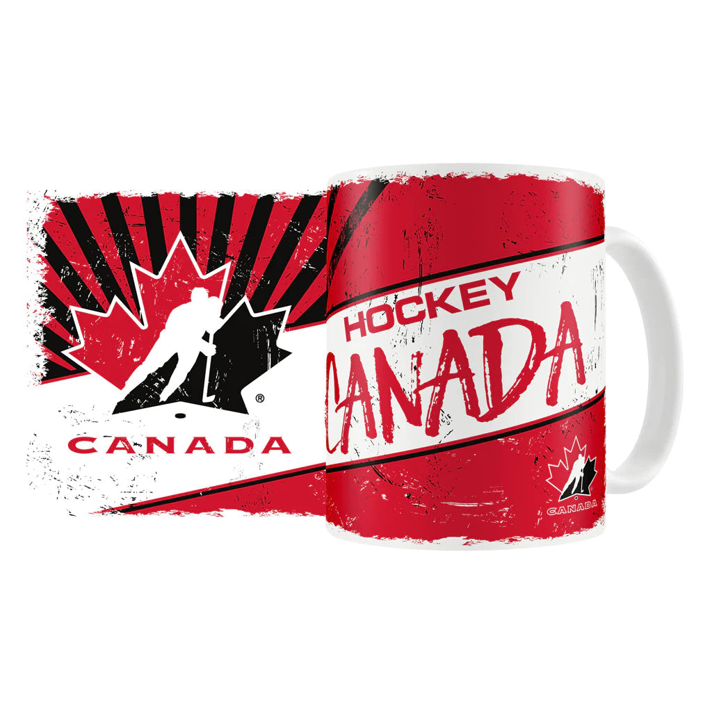 Tasse à motif sublimé classique de 15 oz avec logo Mustang de Hockey Canada IIHF