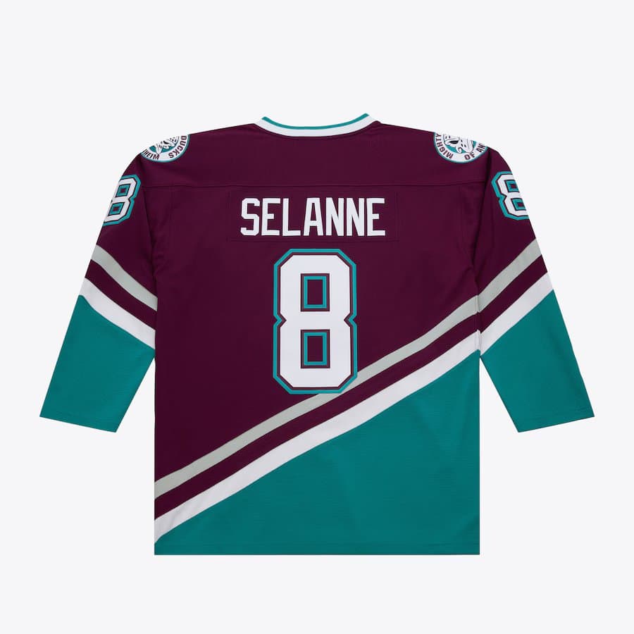 Teemu Selanne Anaheim Ducks NHL Mitchell & Ness Men's Purple 1996-97 Power Play Authentic Jersey