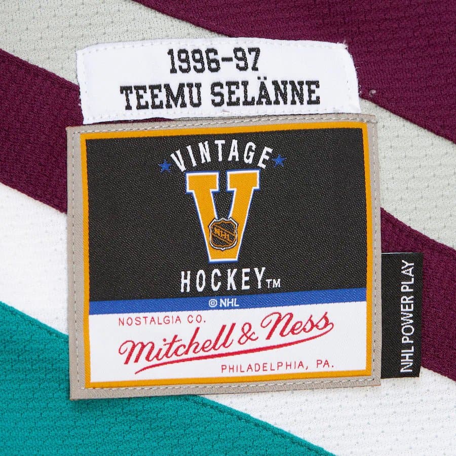 Teemu Selanne Anaheim Ducks NHL Mitchell & Ness Men's Purple 1996-97 Power Play Authentic Jersey